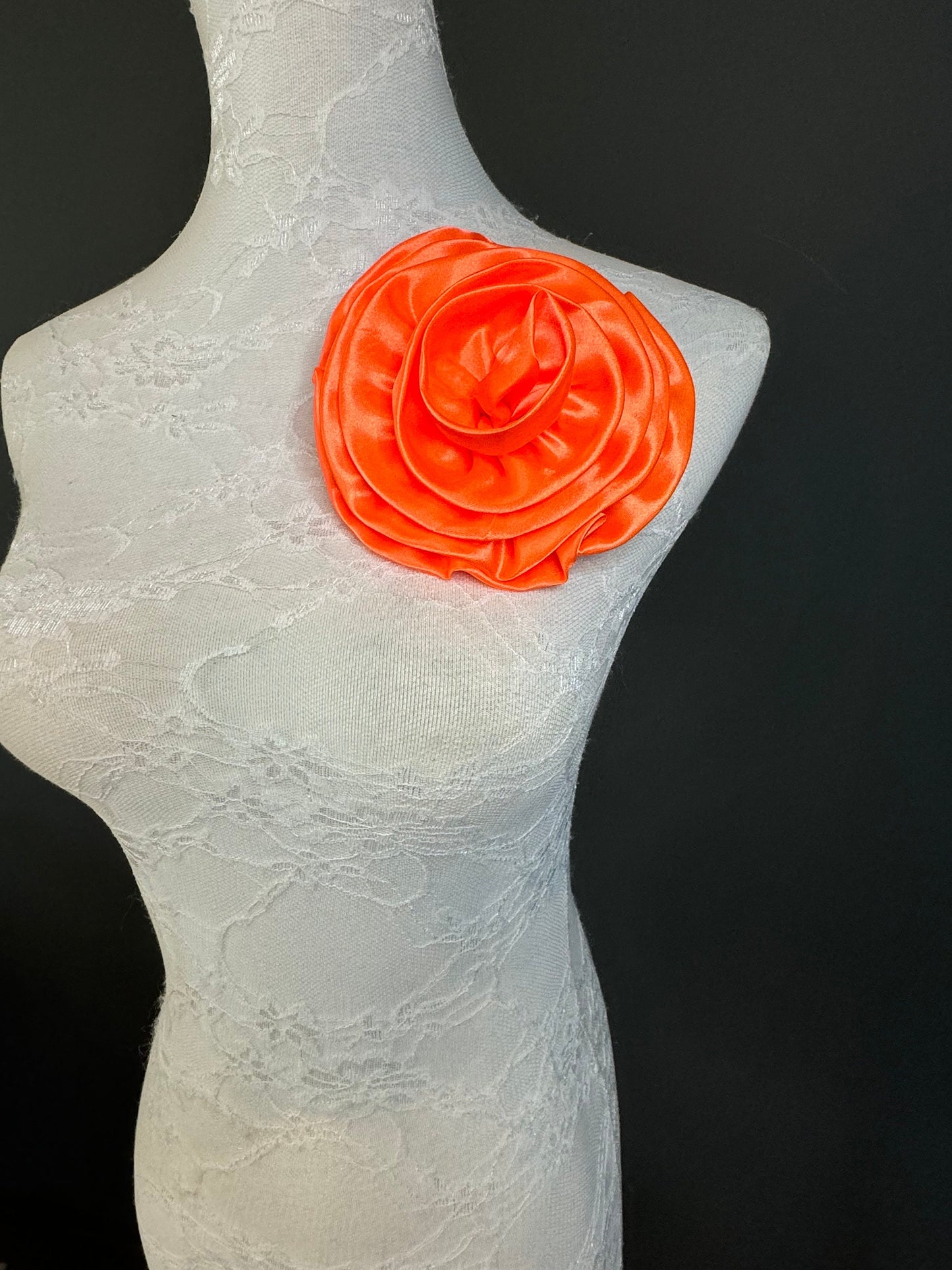 Large Corsage Flower, Black, Navy, Wine, Red, Orange, 5.5” 13cm Wide, Large Pin on Corsage, Bridal, Clothing, Accessory, Fashion, FAN Design