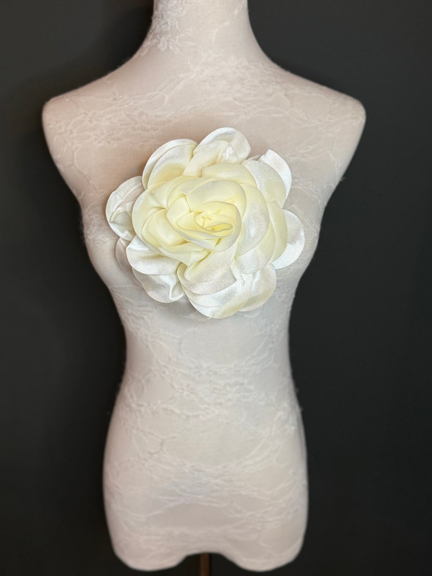 Large Corsage Flower, Black, Ivory, Wine, White, Blue, 7”, 18cm Wide, Large Pin on Corsage, Bridal, Clothing, Accessory, Fashion, FAN Design
