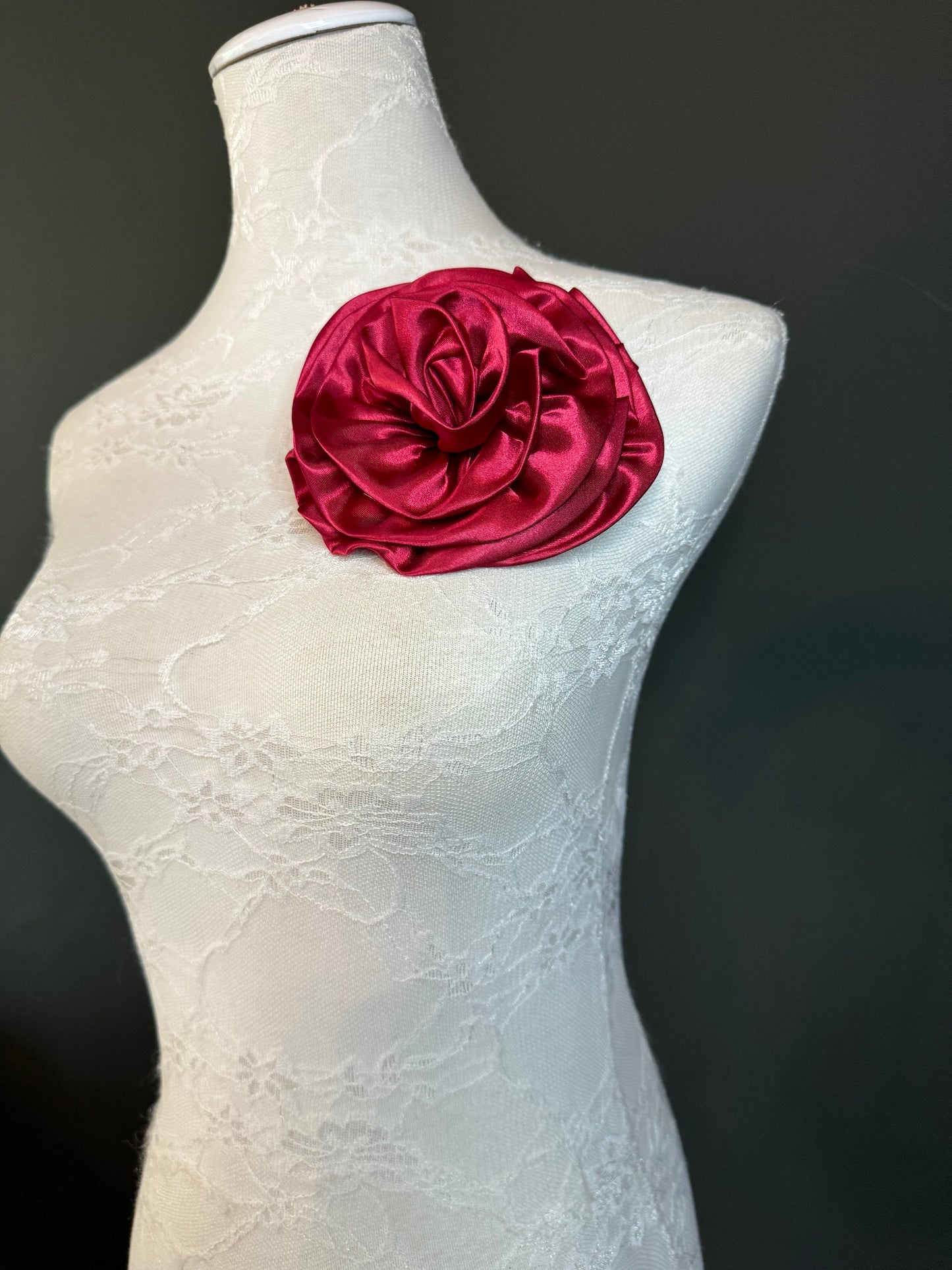 Large Corsage Flower, Black, Navy, Wine, Red, Orange, 5.5” 13cm Wide, Large Pin on Corsage, Bridal, Clothing, Accessory, Fashion, FAN Design