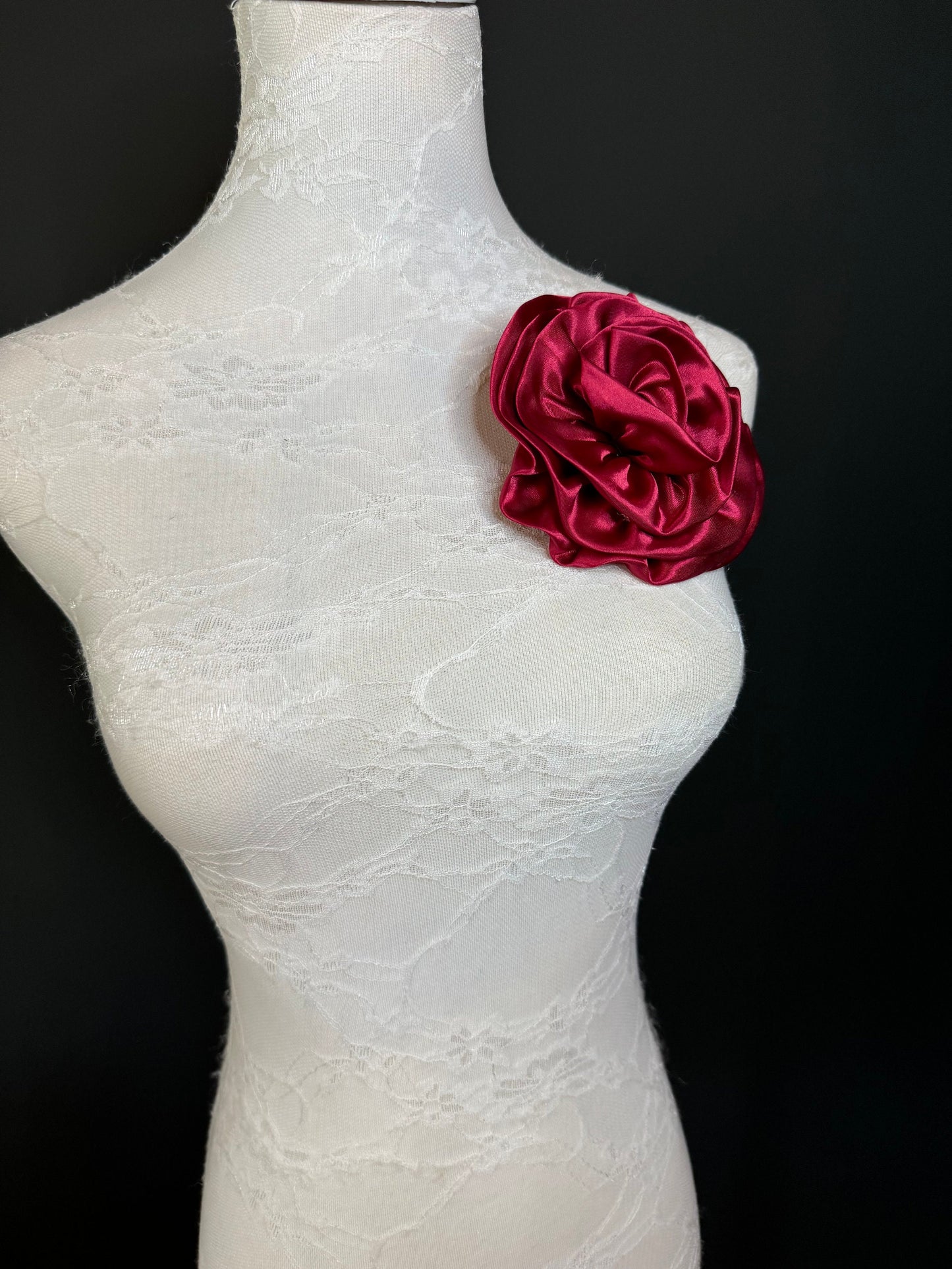 Large Corsage Flower, Black, Navy, Wine, Red, Orange, 5.5” 13cm Wide, Large Pin on Corsage, Bridal, Clothing, Accessory, Fashion, FAN Design