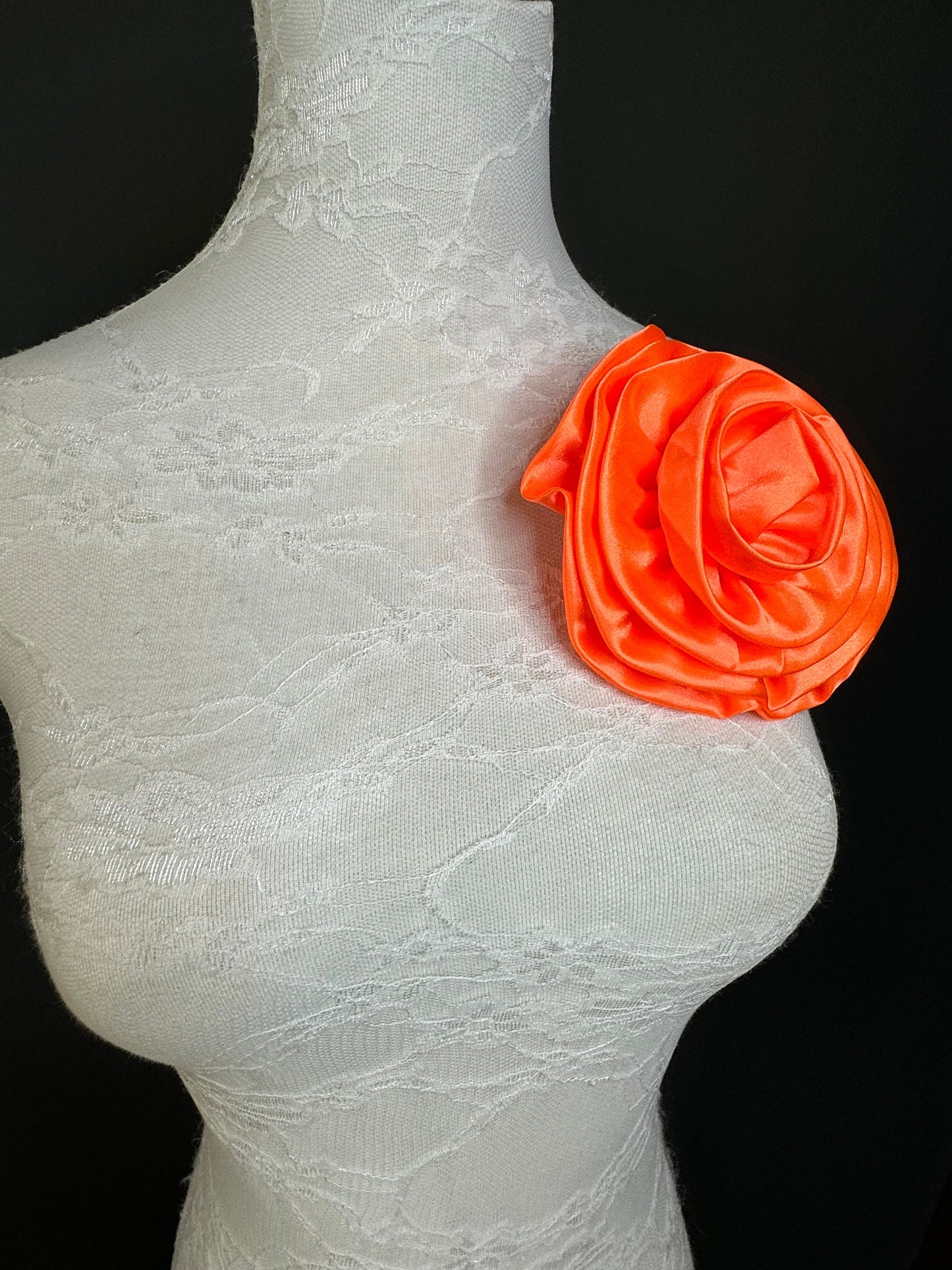 Large Corsage Flower, Black, Navy, Wine, Red, Orange, 5.5” 13cm Wide, Large Pin on Corsage, Bridal, Clothing, Accessory, Fashion, FAN Design