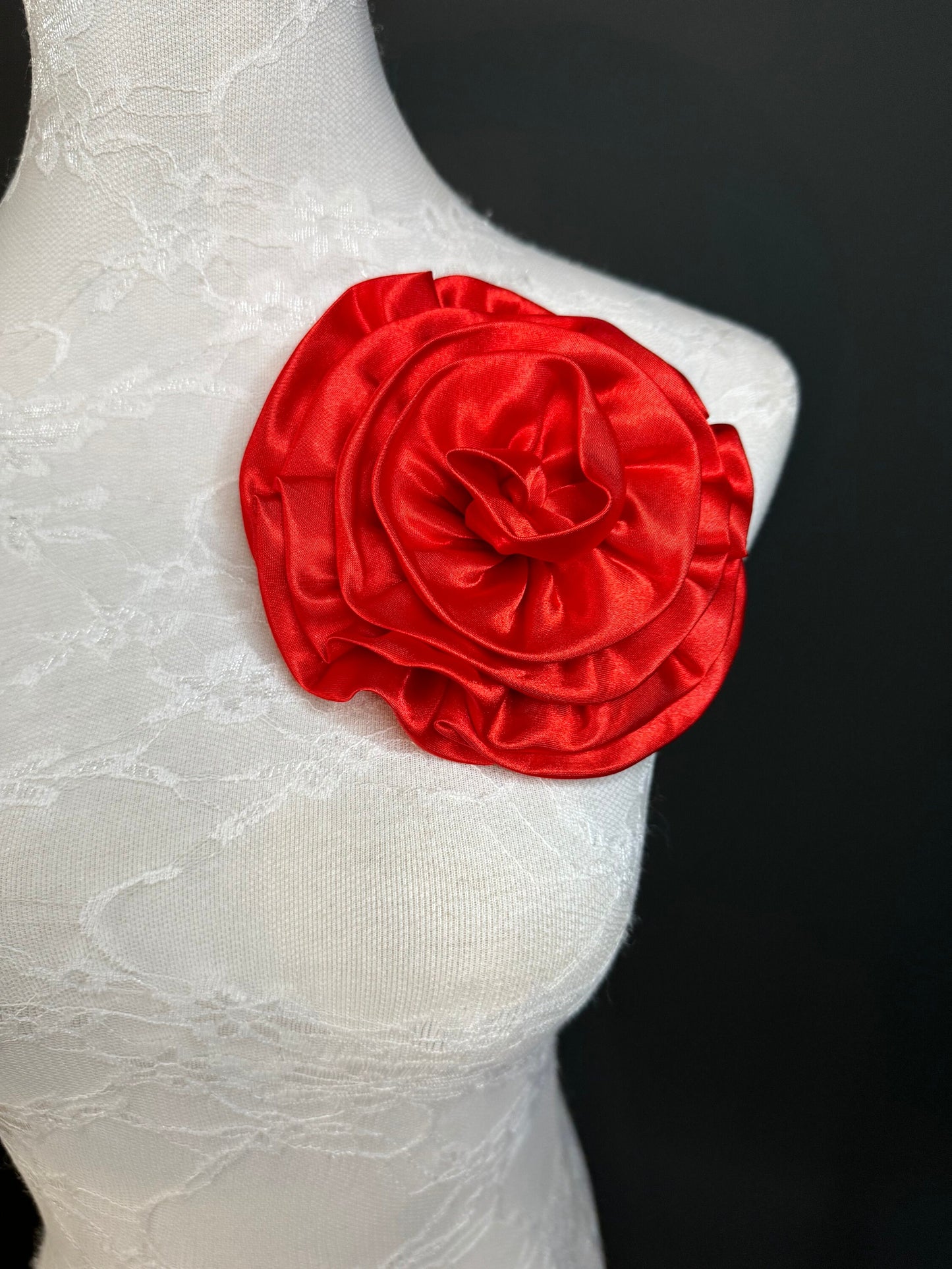 Large Corsage Flower, Black, Navy, Wine, Red, Orange, 5.5” 13cm Wide, Large Pin on Corsage, Bridal, Clothing, Accessory, Fashion, FAN Design