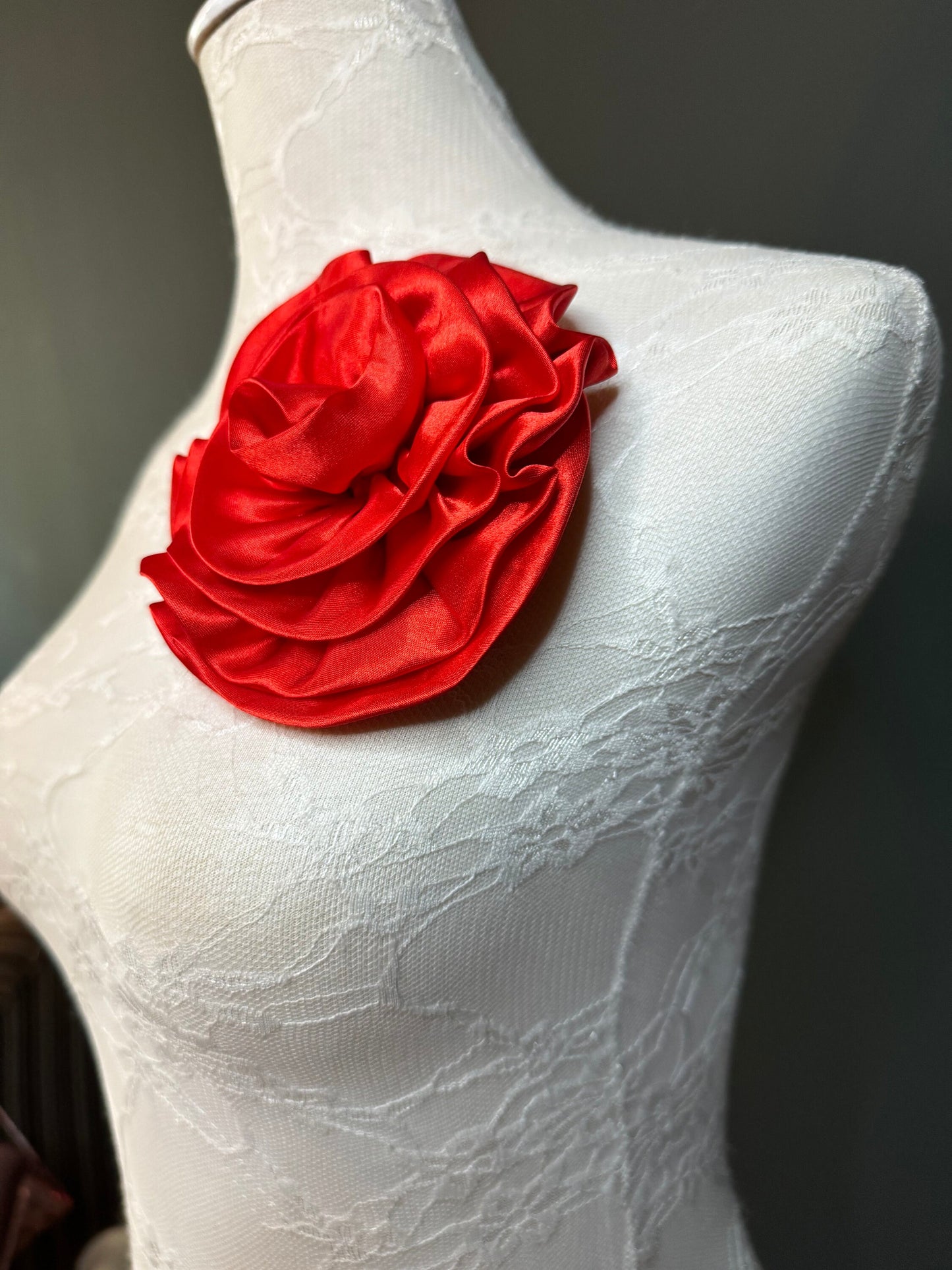 Large Corsage Flower, Black, Navy, Wine, Red, Orange, 5.5” 13cm Wide, Large Pin on Corsage, Bridal, Clothing, Accessory, Fashion, FAN Design
