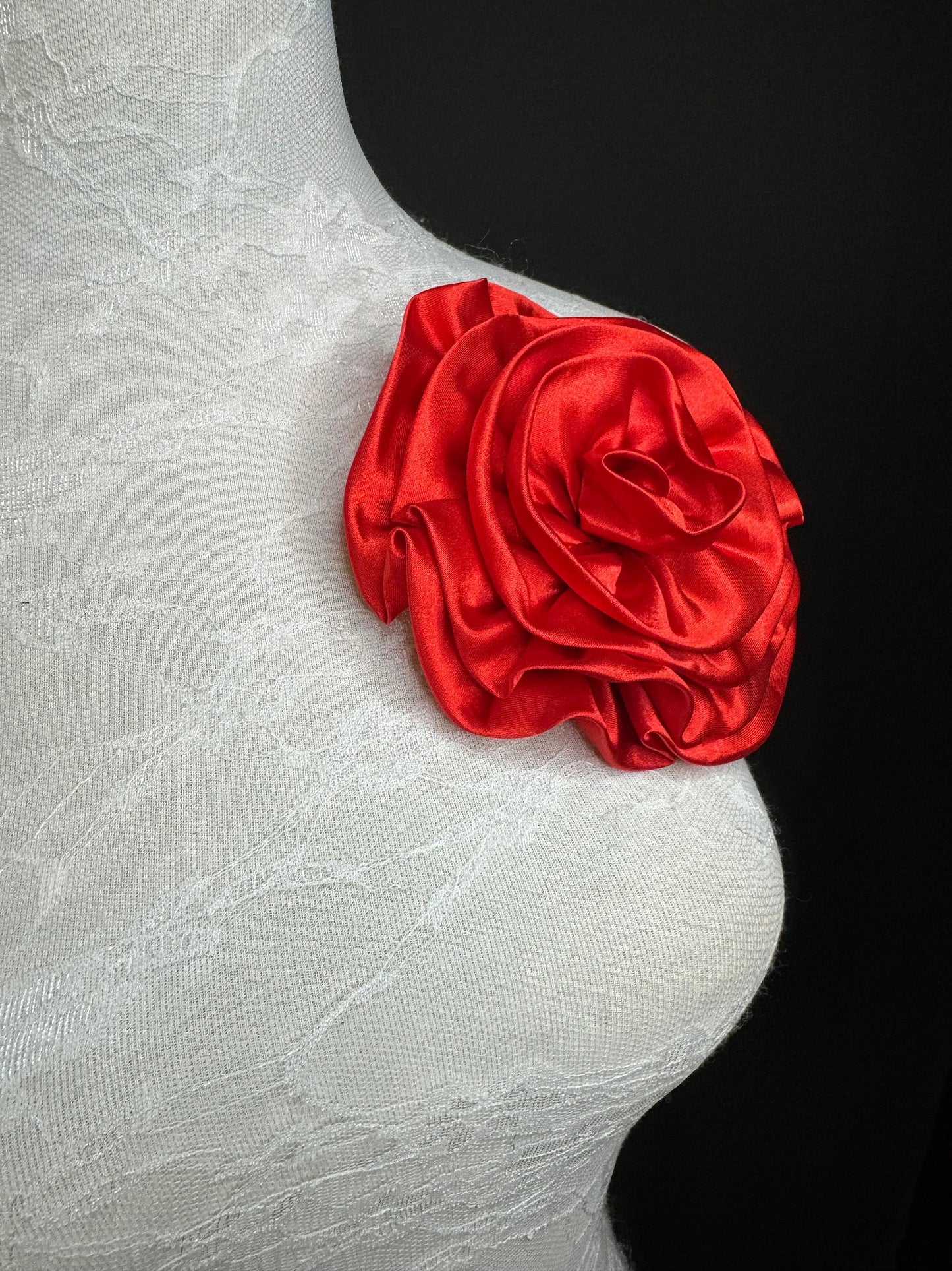 Large Corsage Flower, Black, Navy, Wine, Red, Orange, 5.5” 13cm Wide, Large Pin on Corsage, Bridal, Clothing, Accessory, Fashion, FAN Design