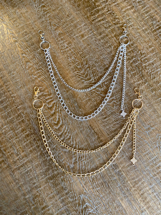 Jeans Chain, Fashion Chain, Antique Brass, Silver, Gold, Gifts, Jeans, Chain, Festival, Bags, Necklace, 2 Row Chain