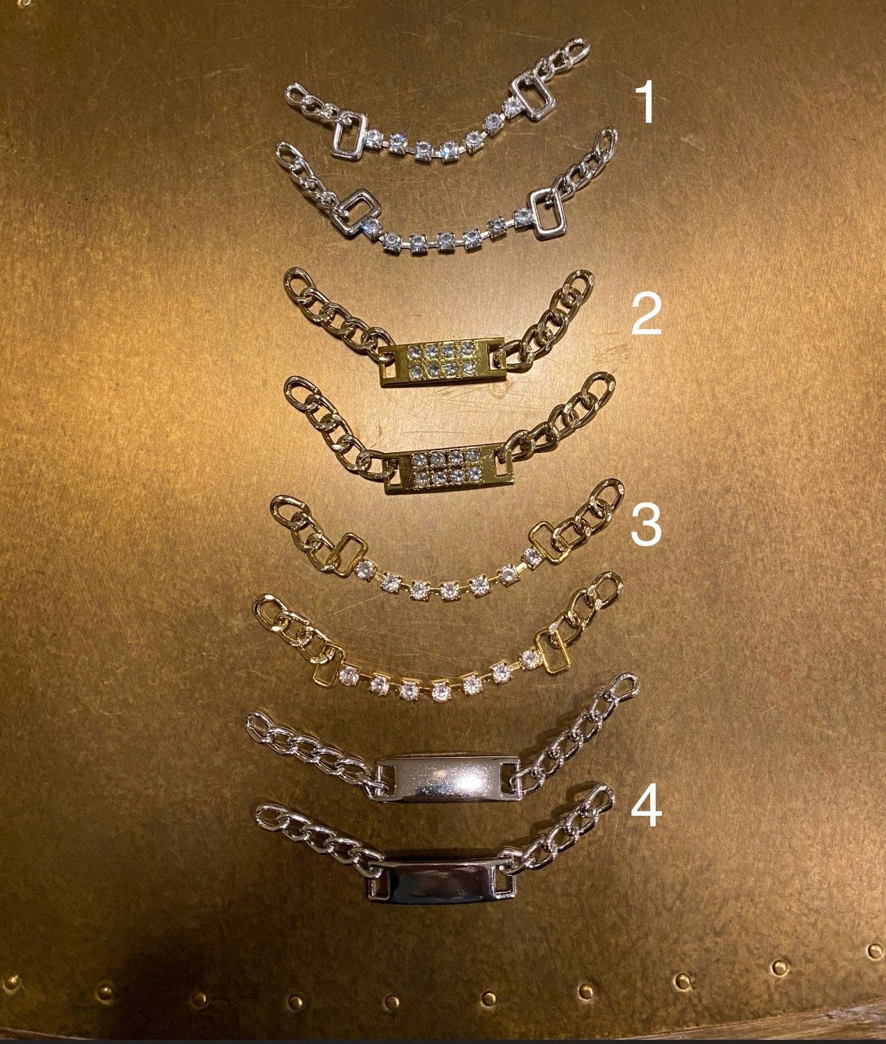 Silver Metal Sew On Coat Hanger Chain Loops, Strong Copper (7-9cm)