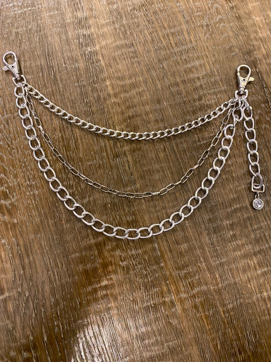 Layered Jeans Chains: Silver Street Fashion Accessory, 3 sizes