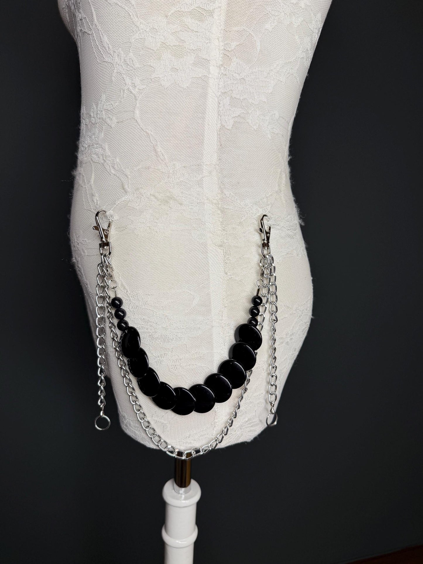 Jeans Chain, Punk Chain, Fashion Jeans Chain, Silver Jeans Chain, Beaded Design Jeans Chain, FAN Design, Gift, Accessory, Bags, Gift