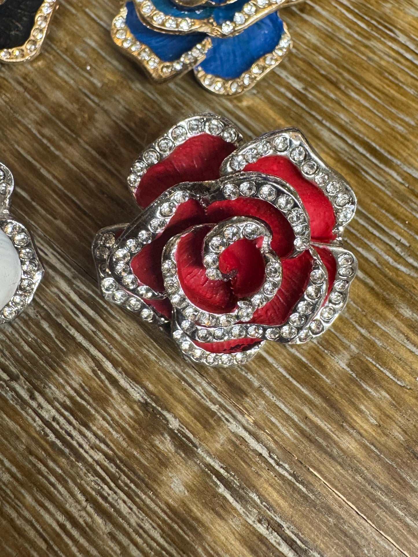 Rhinestone Rose Brooch, Diamanté Brooches, Diamanté Brooch, Black, Jewel Brooch, Gift, Quality Brooch, 3.5cm, Pin on Brooch,1.5” Size Brooch