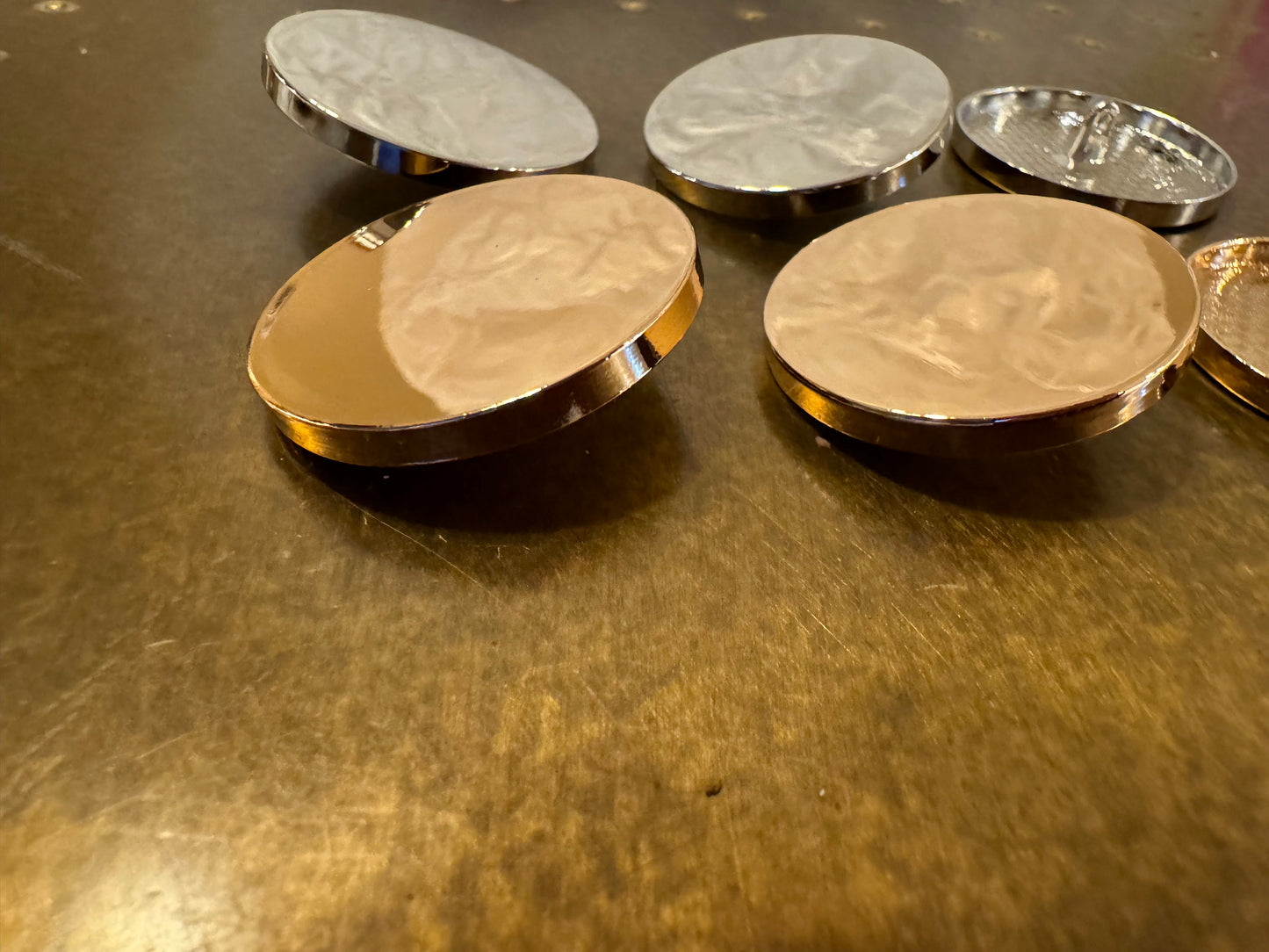 Large Metal Button, Mirror Look Button, Silver, Gold Metal Buttons, Shank, Statement Buttons, 54L size 3.5cm, 1 3/8” size, Blazer, Coats