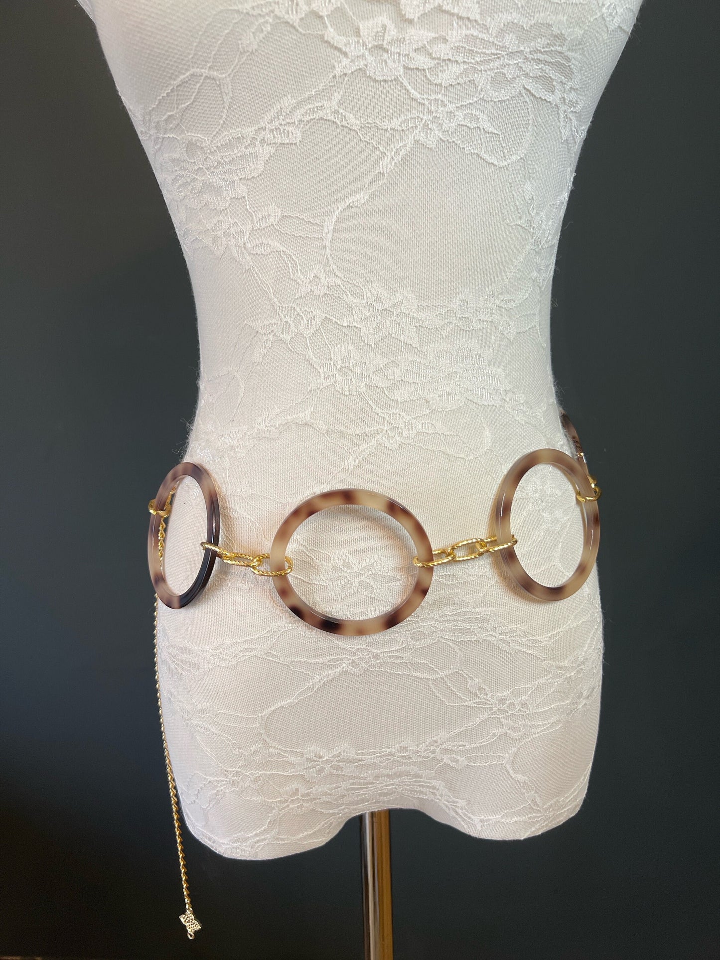 X-long Ring Belt, Horn Rings Chain Belt, 7cm Rings, Fashion Belt, Dress Belt, FAN Design, Boho Belt