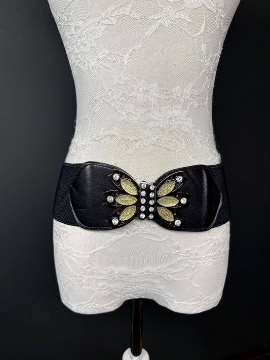 Black Woven Elastic Buckle Belt, Hand-made, Stretch Belt, Quality, Belt, Unique Belt, Fastening Belt, Festival, Dress, Tops, Resort, Beach