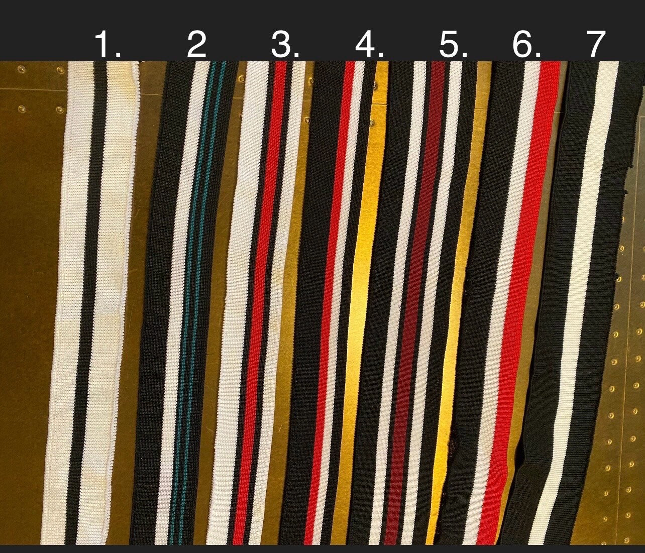 Striped Rib Elastic, Sewing Supplies, 100cm Pieces, 7 Colours