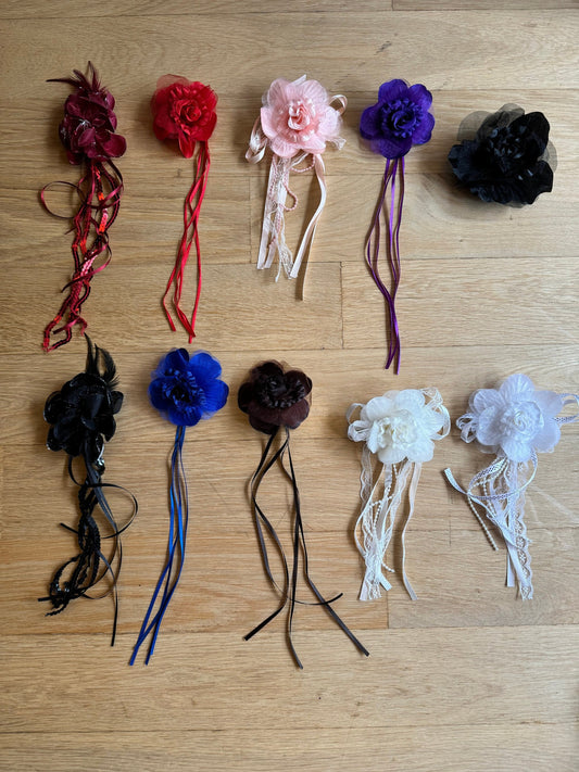 Pin-On Corsage Flower, Dress and Hat Embellishment, 10 Colours