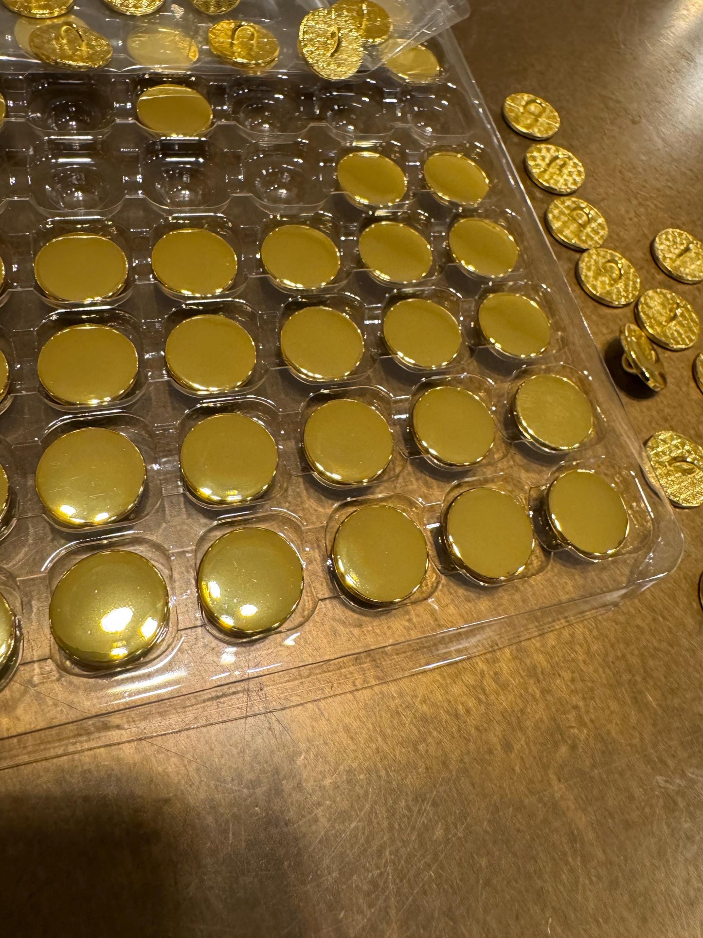 6pc, Alloy Metal Buttons, Yellow Gold, Indian Gold Colour Buttons, 15mm, 24L, High Quality Solid Buttons, Blazer, Jacket, Coat, Pocket