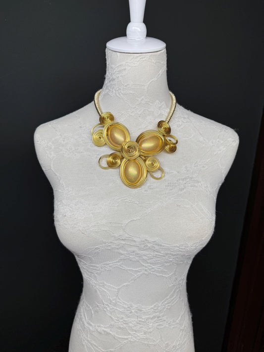 Gold Necklace, Abstract Style, High Quality, Chain Necklace, Fashion, FAN Design, Gift, Beach, Resort, Gift, Festival, Elegant, Statment
