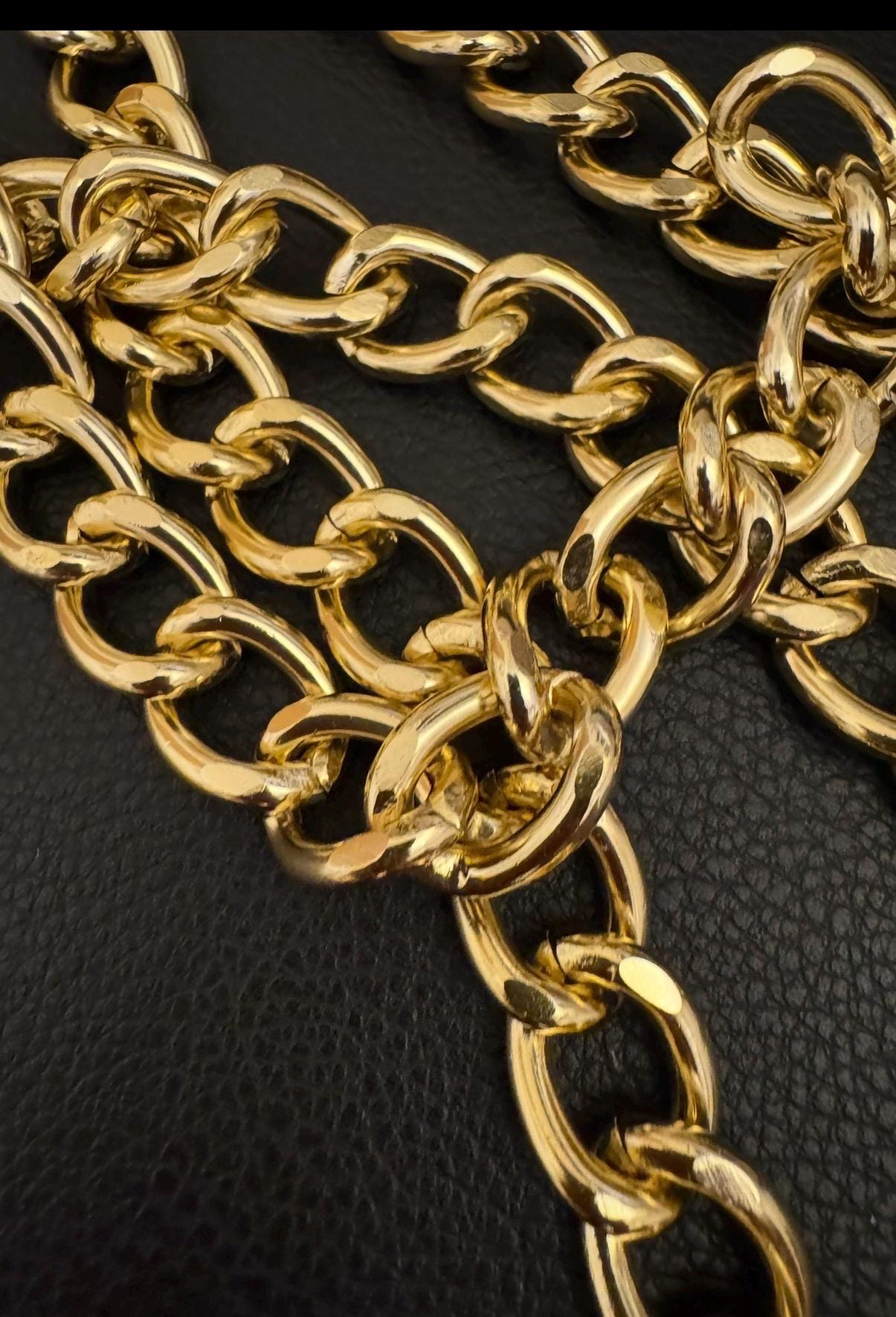 2.3cm Link, Solid Metal Chain, Gold, Heavy Chain