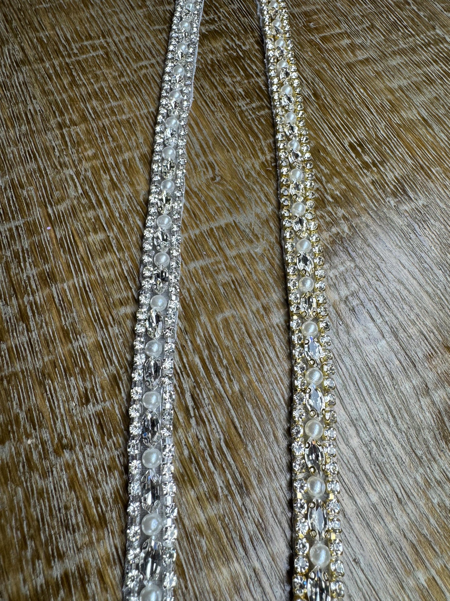 Rhinestone Pearl Bra Straps, Bridal Diamanté Strap, Silver or Gold
