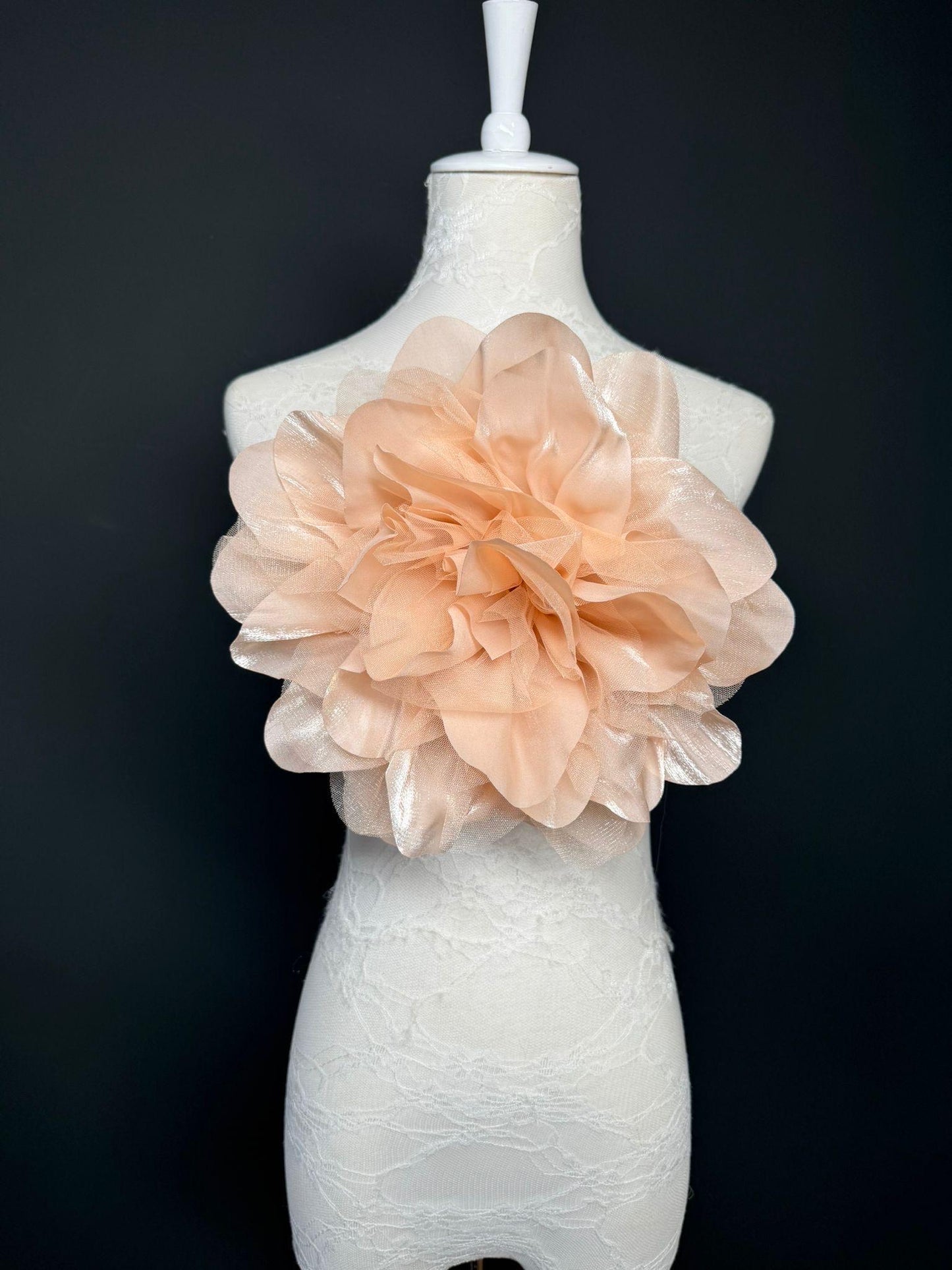 Oversized Large Organza Corsage Flower, Blush Pink , 5 colours, 11”, 27cm