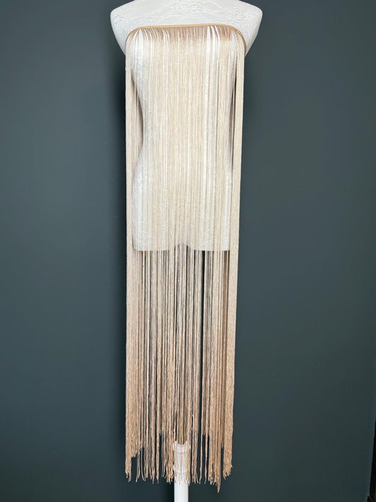 Champagne Fringe Trim, 40" Wide, Dense Quality, 27 Colour Options
