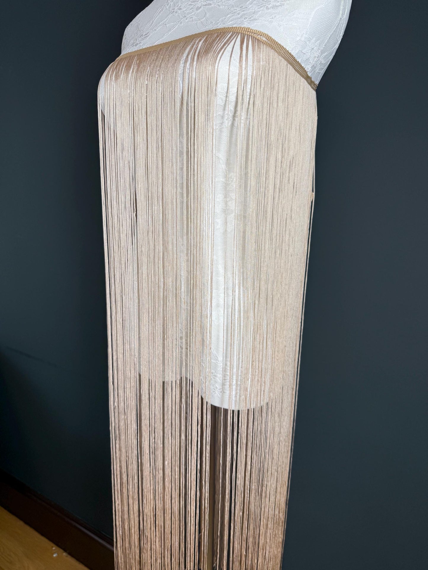 Champagne Fringe Trim, 40" Wide, Dense Quality, 27 Colour Options