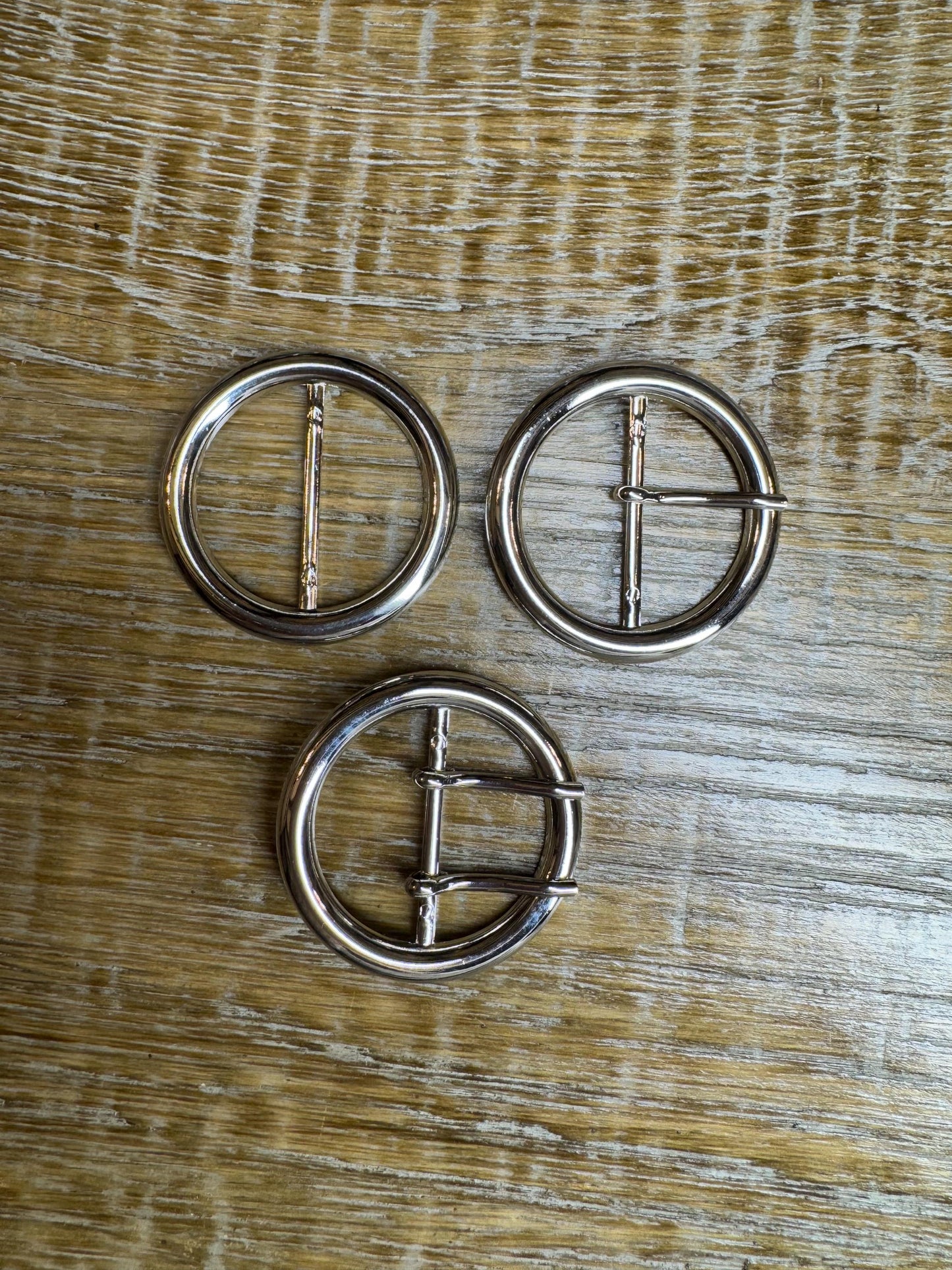 Buckle, Metal Silver Buckle, 4cm, 1.5” Middle Bar, 5cm, 2” Round size, Slider, Belt Buckle, Prongs, Costumes, Couture, Elegant, Fashion