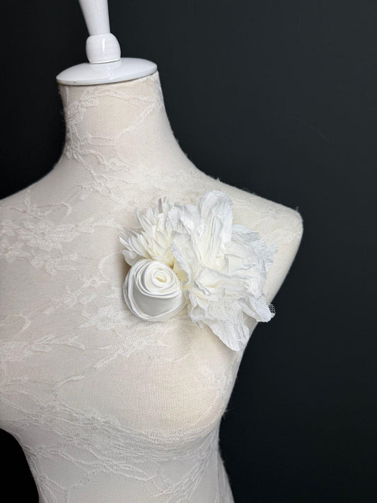 Large Corsage Flower, Ivory, 9 colours, 5.5” 14cm Wide