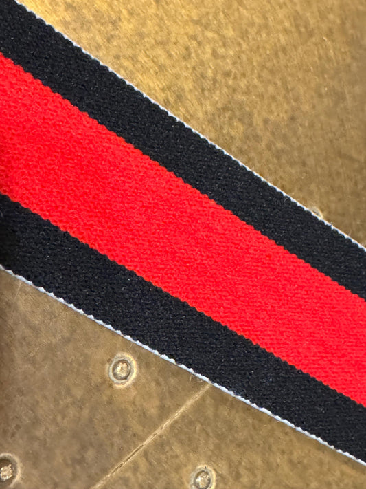 3cm Wide Elasticated Stripe, Black Red Black Elastic Band, Stripe Elastics, Belts, Bands, Waistband, Crafts, Woven, High Quality