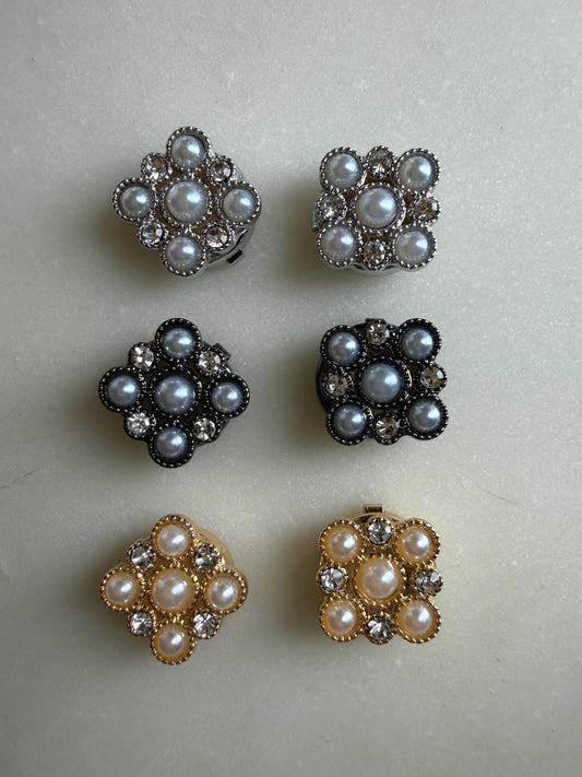 Pearl and Jewel Button Covers for Shirts (Fits up to 18L), Bridal & Wedding Shirt Accessories