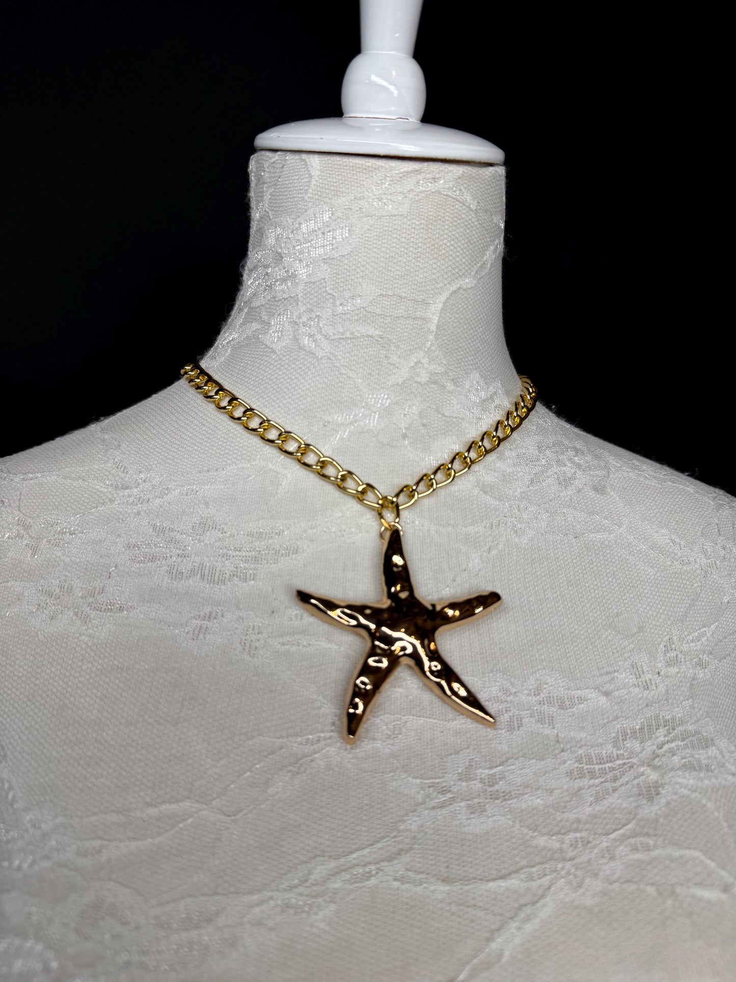 Handmade Starfish Gold Chain Necklace - UK Design