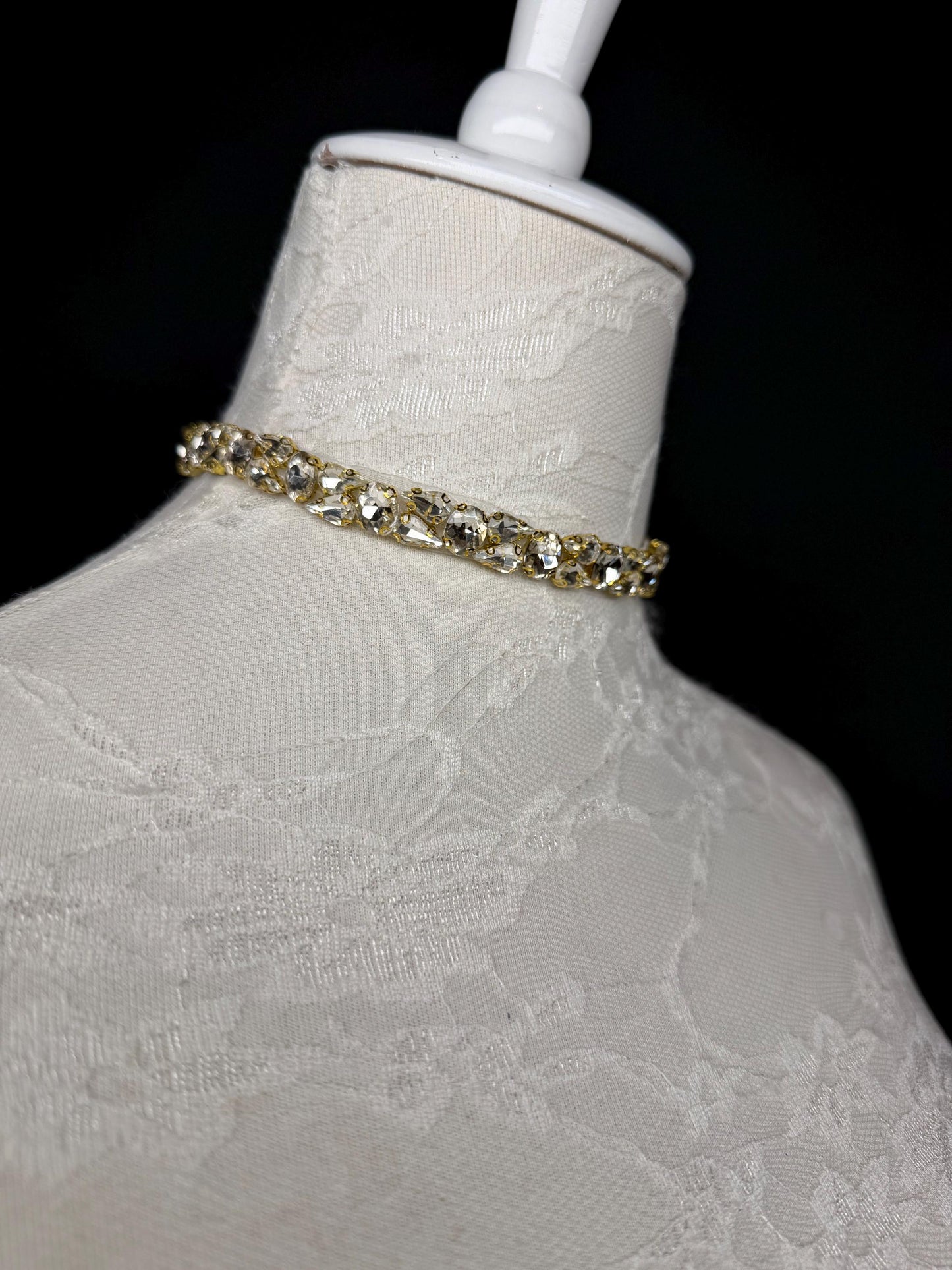 Jewel Choker: Handmade Elegant Bridal Necklace, Diamante, Jewels, Silver, Gold, Gift