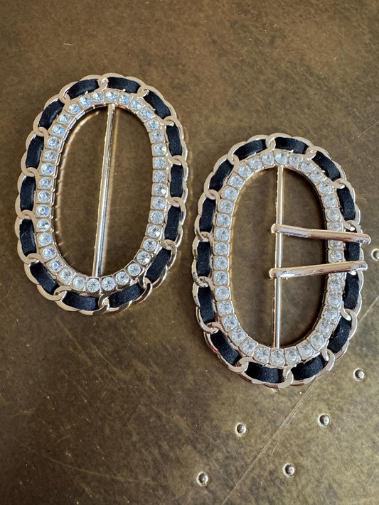 Diamanté Rhinestone Buckle, Gold Colour Solid Metal Buckle, Rhinestones, Vegan, 9.5cm x 6.5cm, Couture, Swimwear, Clothing, Dresses