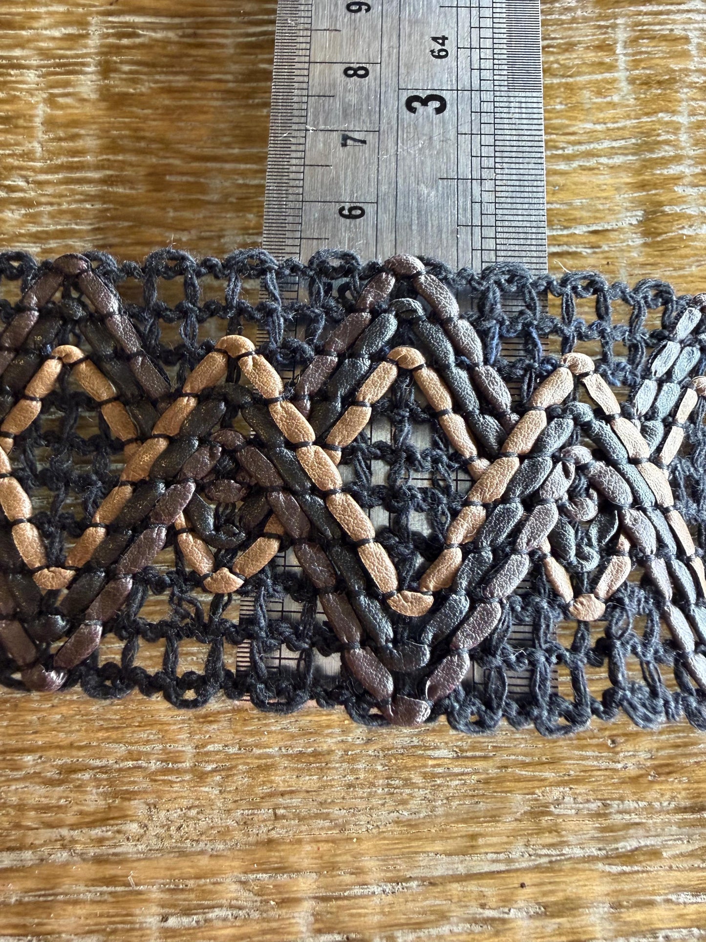 Braided Tape, Faux Leather, Vegan, Non Stretch Woven Fashionable Trim