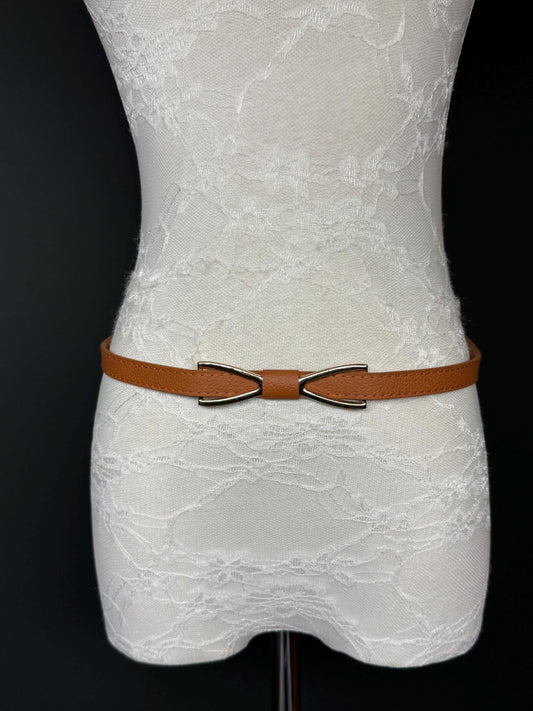 Bow Buckle Belt, Black, Warm Tan Colour, 1/2” Wide Belt, Hand-made, High Quality Belt, Dress Belt, Jeans Belt, Gift, Festival, Bow Design