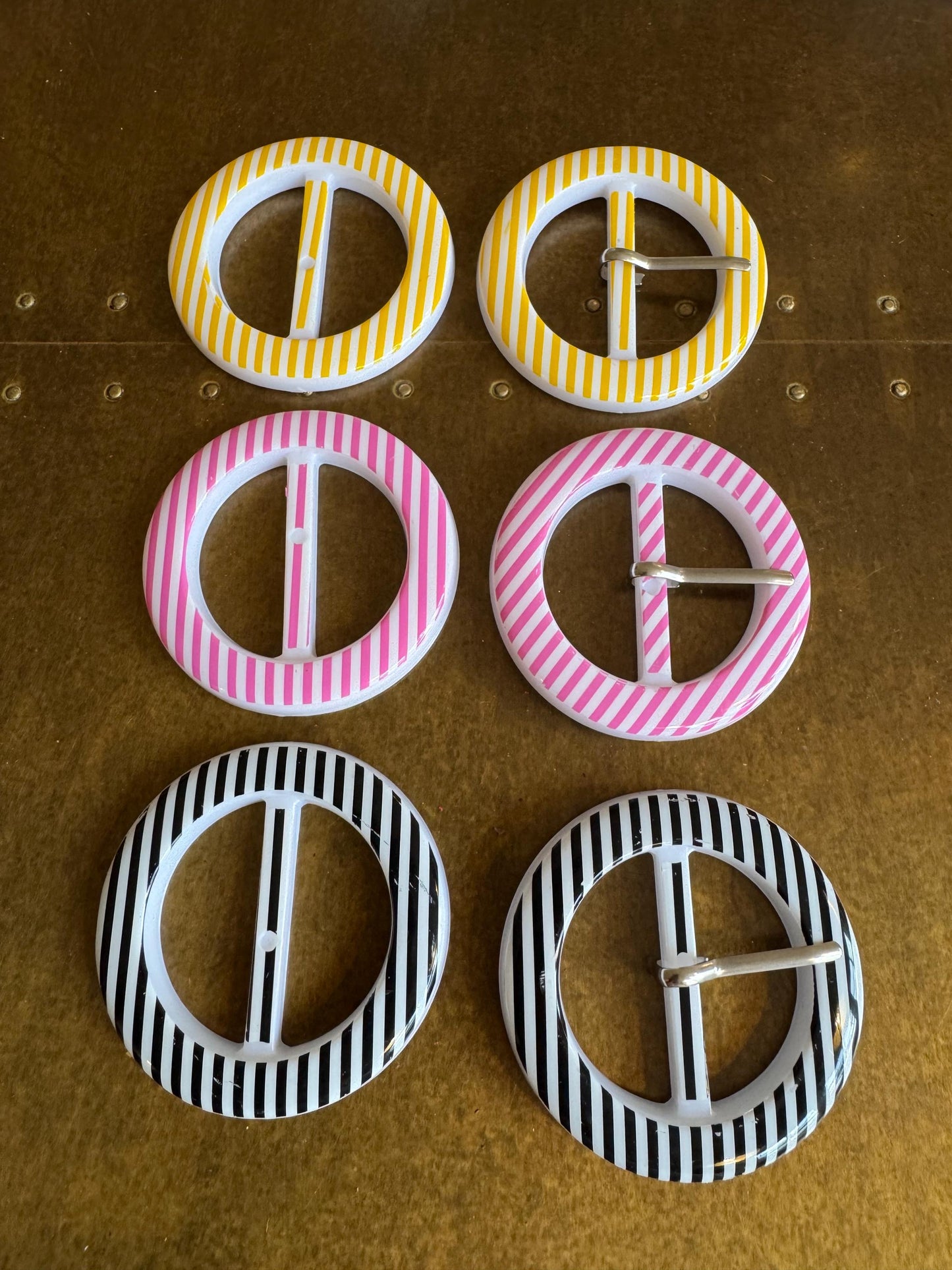 Stripe Pattern Plastic Buckles, Clothing and Bag Belts (6cm)