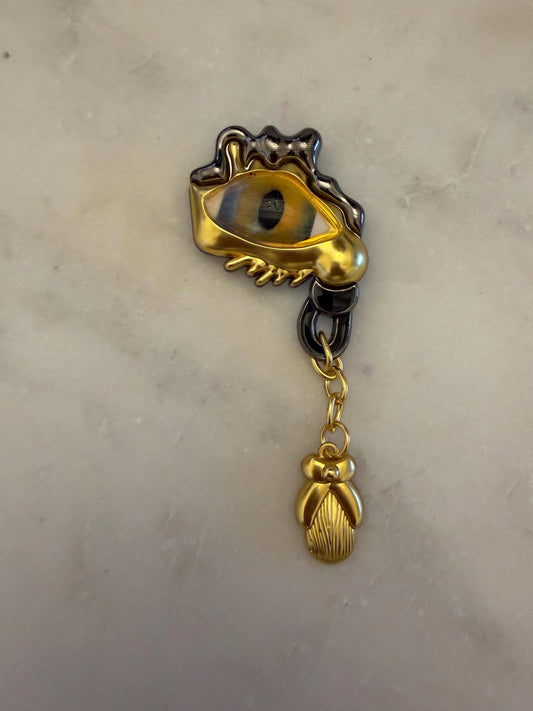 Brooch, Eye Brooch, Pin on Gold, 9.5cm x 4.5cm