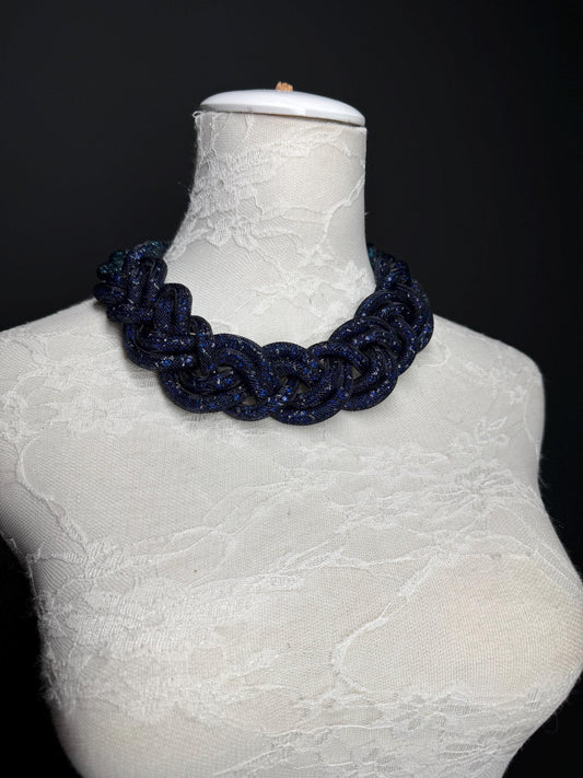 Stunning Elegant Necklace, Fashionable Necklace, Gift, Festival, Holiday, Elegant Necklace, FAN Accessory, Navy, Crystal Beads