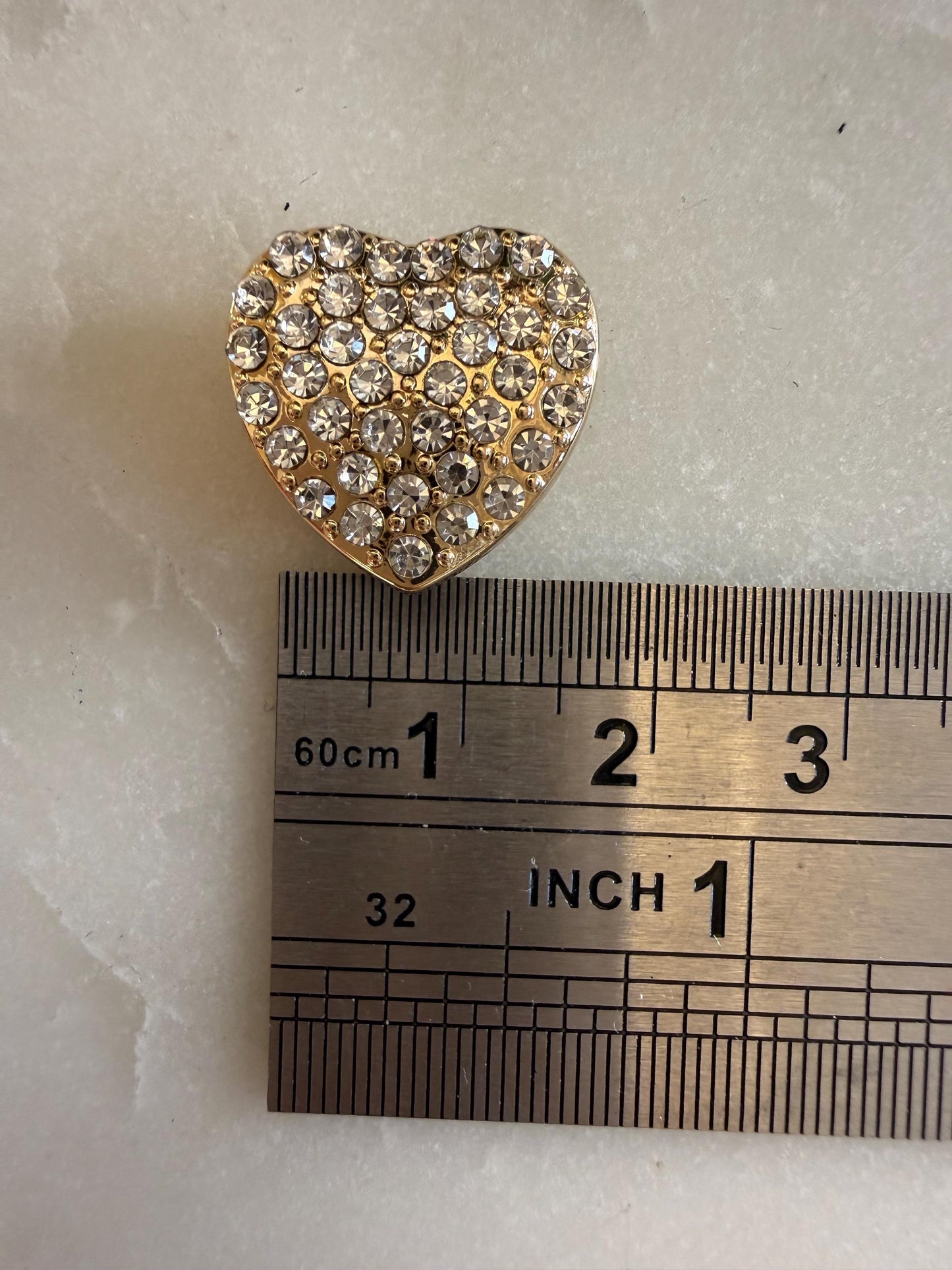 Heart Jewel Button Covers for Shirts (Fits up to 18L), Bridal & Wedding Shirt Accessories
