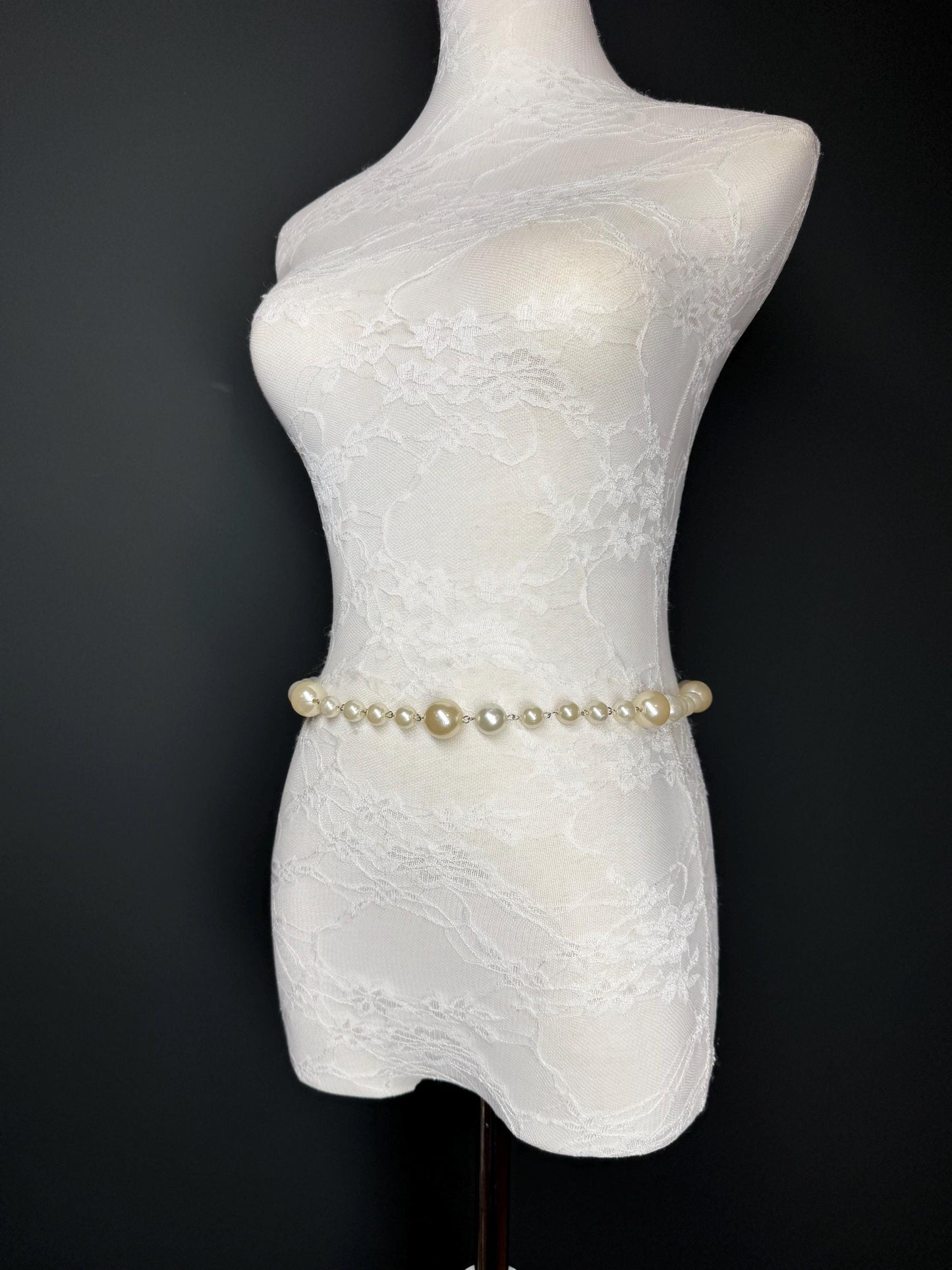 Pearl Belt, Full Length Pearl Belt, UK sizes 18”-60” Cream Pearl Belt, Swimwear, Dresses, Accessory, Fashion, FAN Design, Elegant, Bridal