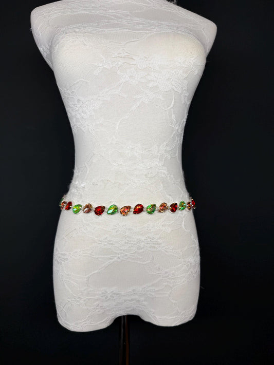 X-Long Belt, Jewel Stone Belt, Elegant Look, Chain Belt, Vintage Style Belt, Bridal, Fashion Belt, Gift, Quality Belt, Swimwear Belt