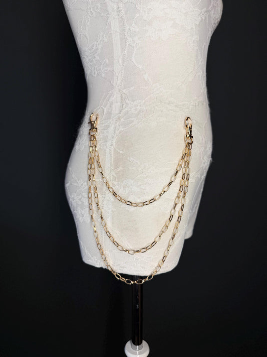Multi-Layer Jeans Chain, Hip Hop Street Fashion, Custom Sizes, Silver, Gold
