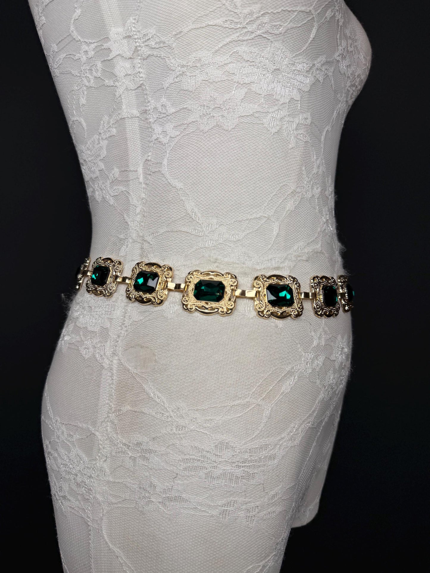 X-long Jewel Belt, Metal Multi Colour Jewel Belt, Warm Tones, Teen Sizes, Size 18”-60”, Fan Design, Fan Collection, Fashion Accessory