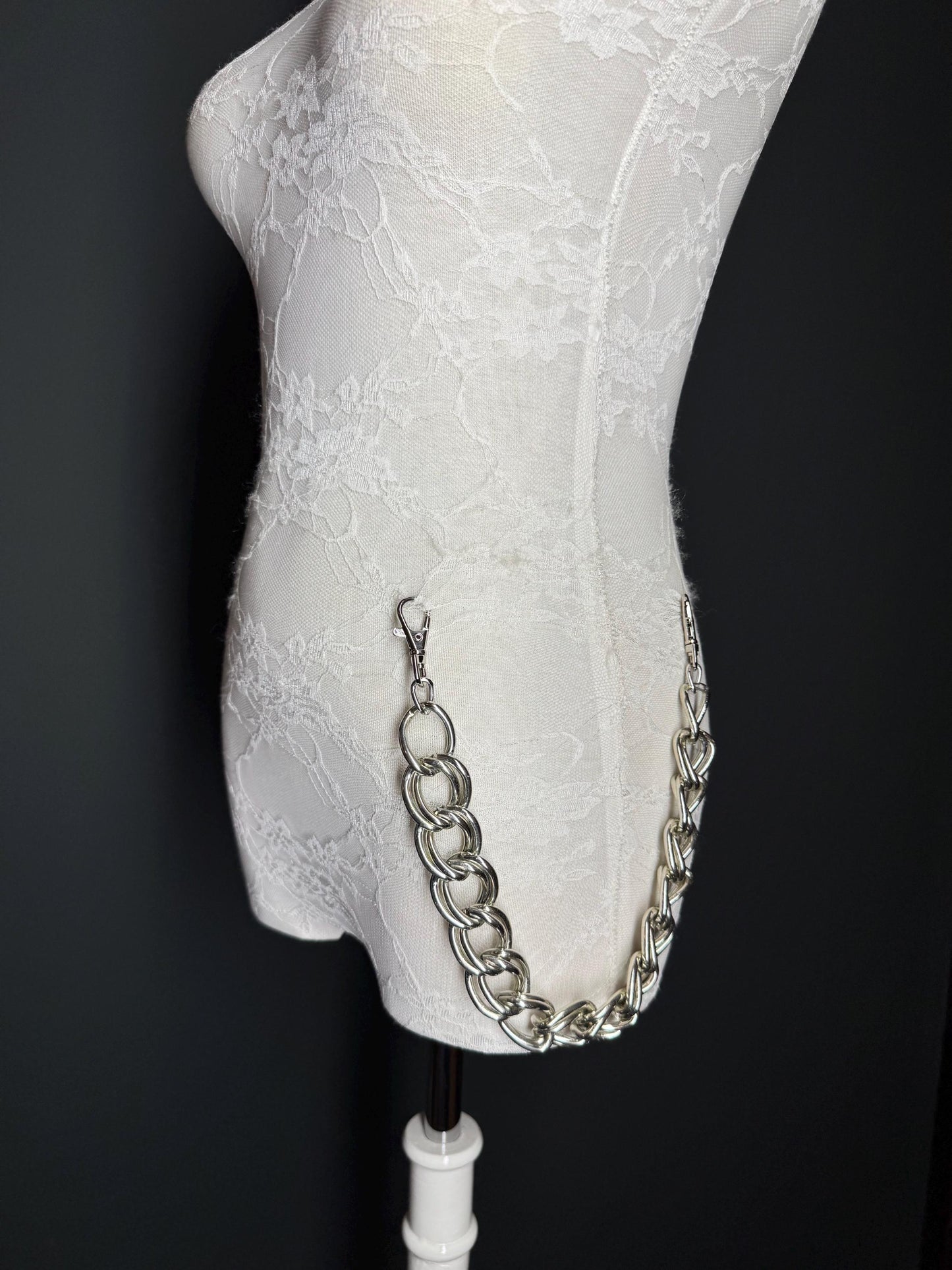 Chunky Silver Jeans Chain: Street Fashion Hip Hop Bag Accessory