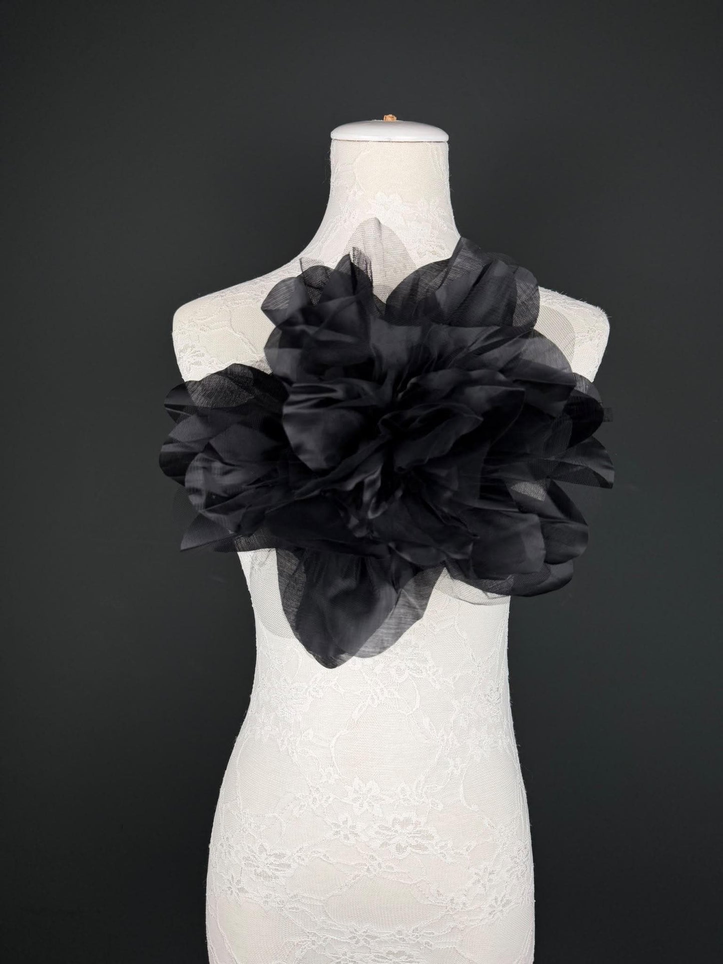 Oversized Large Organza Corsage Flower, Ivory , 5 colours, 11”, 27cm