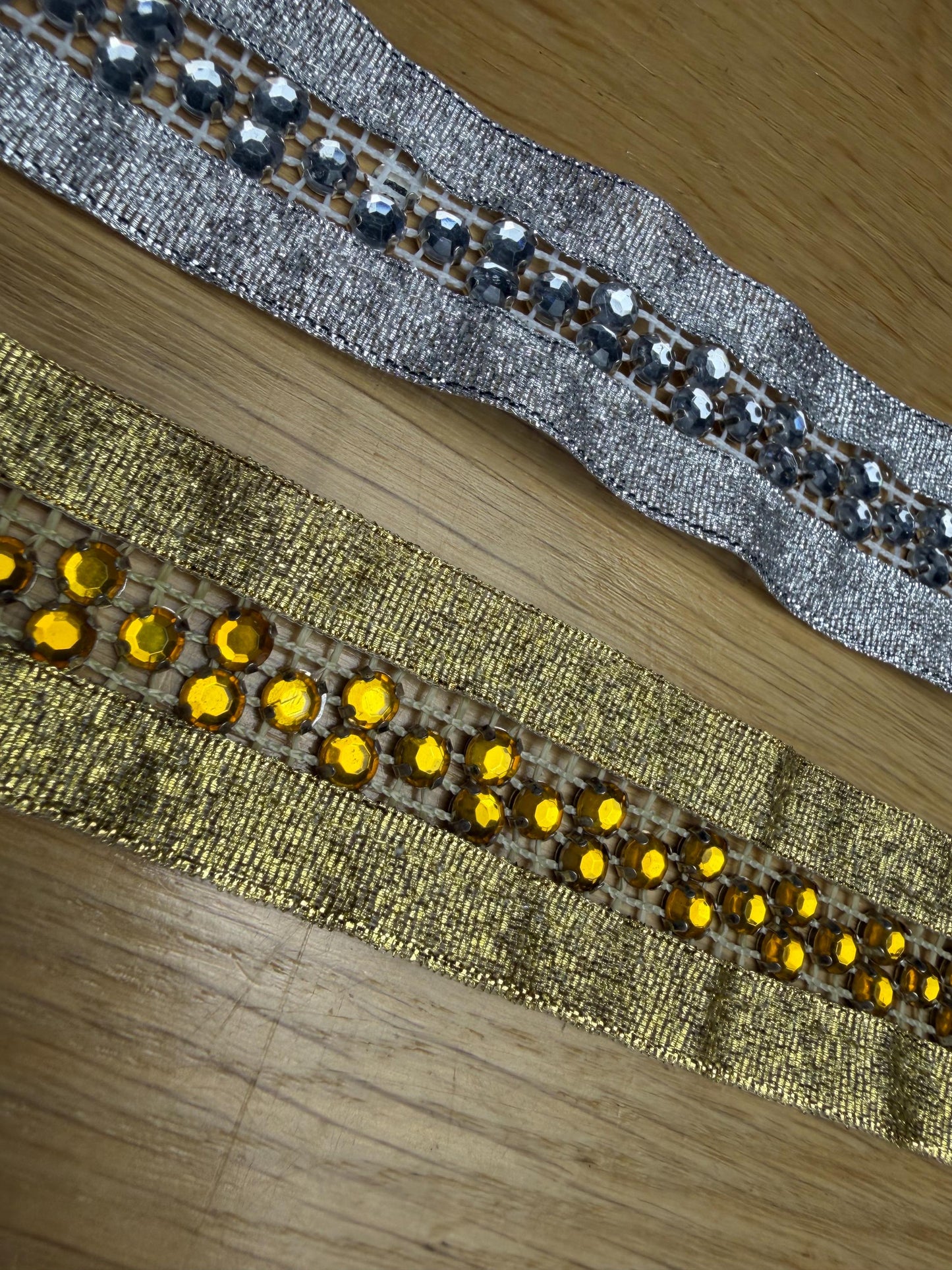 Jewel Tape, Jewel Trim, Sew on Jewels, Silver, Gold