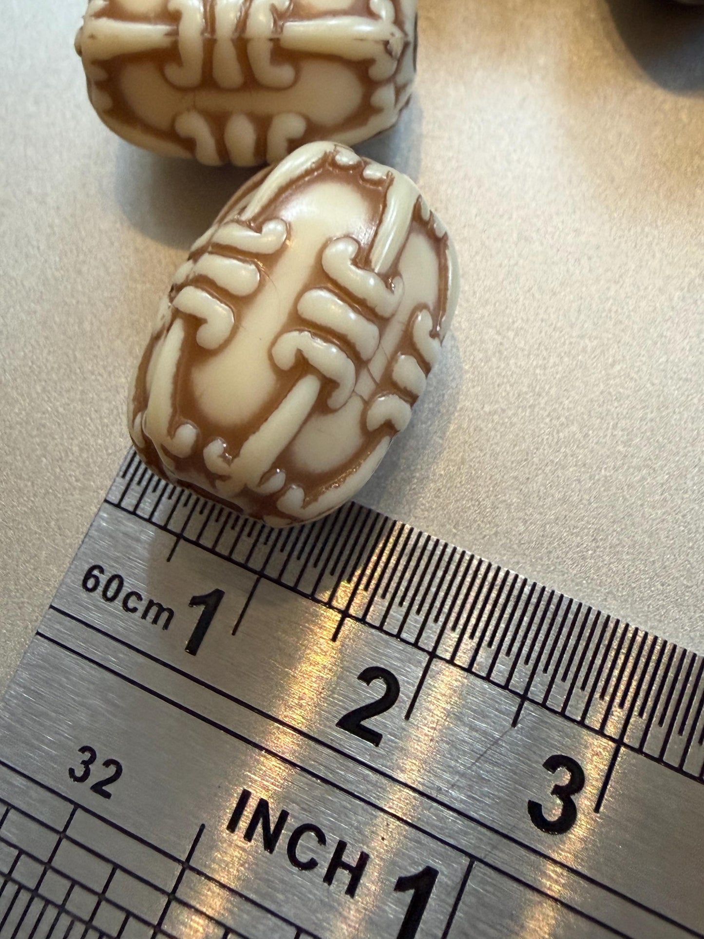 Beads, Wood effect beads, Mock wood beads