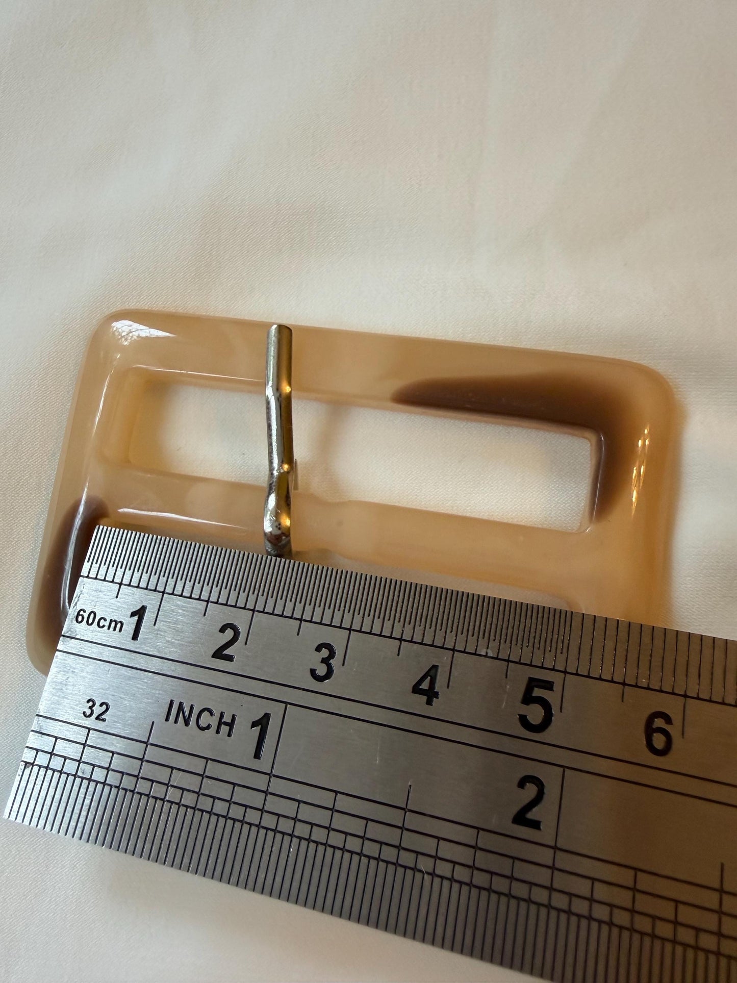 Buckle, Mock Horn Buckles, Cream, Brown, High Quality, Gold Prong, Silver Prong