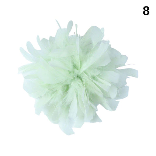 Large Faux Feather Corsage, Green, 26 colours, 10” Wide, 25cm, Pin on Corsage, Bridal, Clothing, Dress, Hat, Accessory, FAN Design
