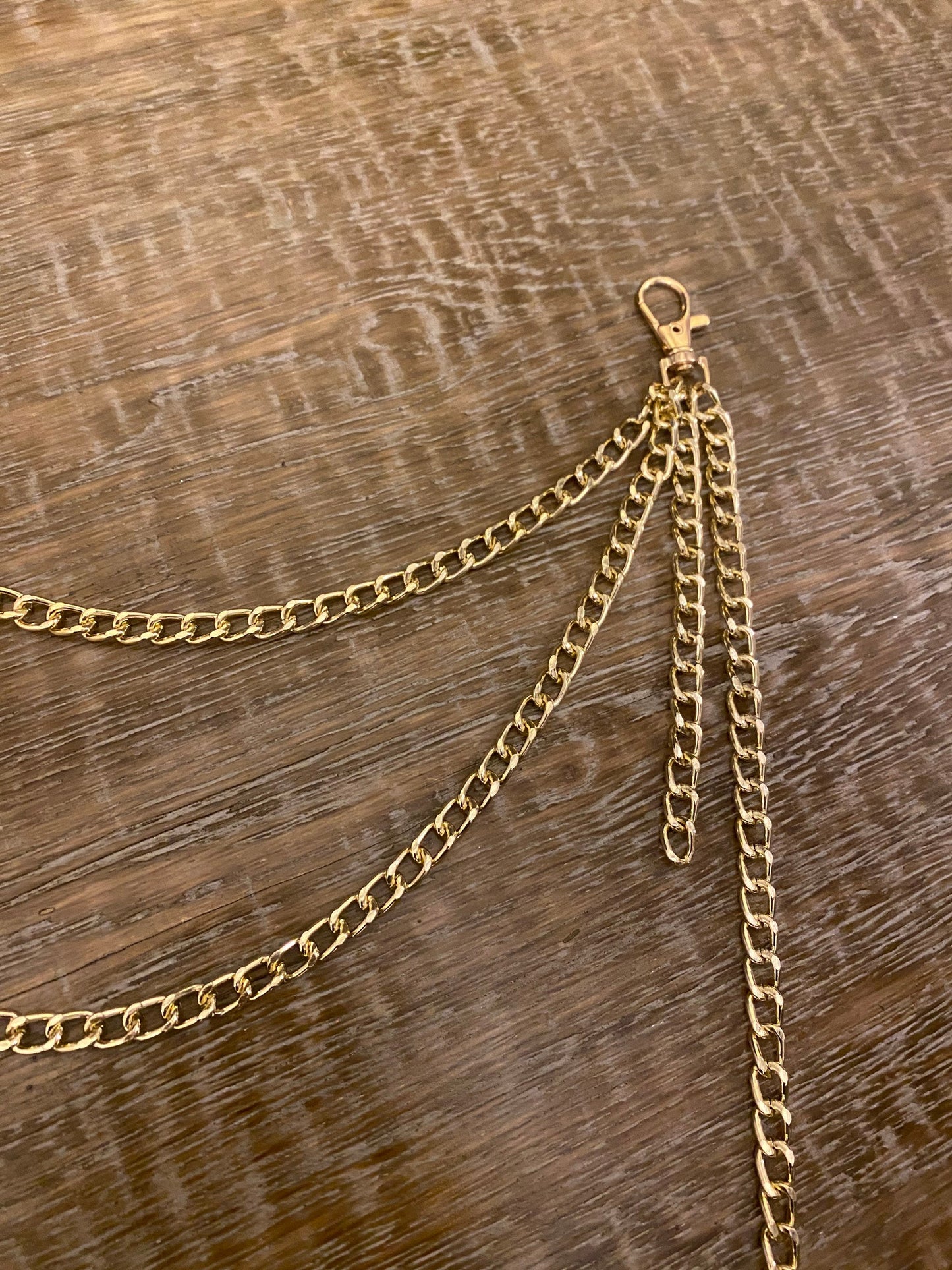 Layered Jeans Chains, 2 sizes selection, Gold, Silver