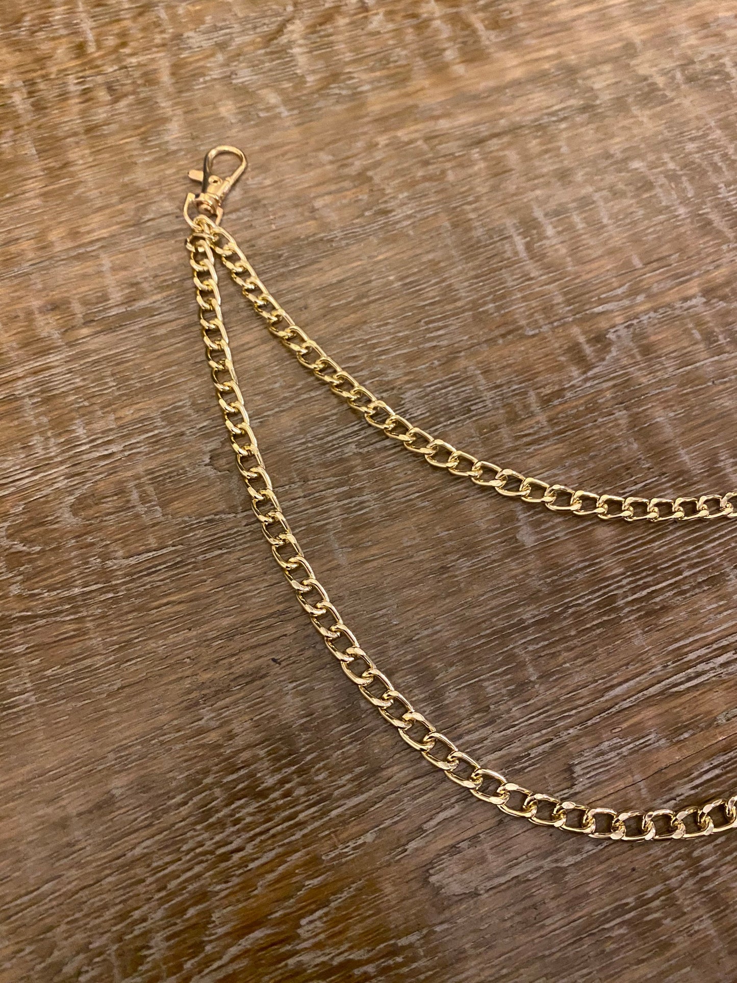 Layered Jeans Chains, 2 sizes selection, Gold, Silver